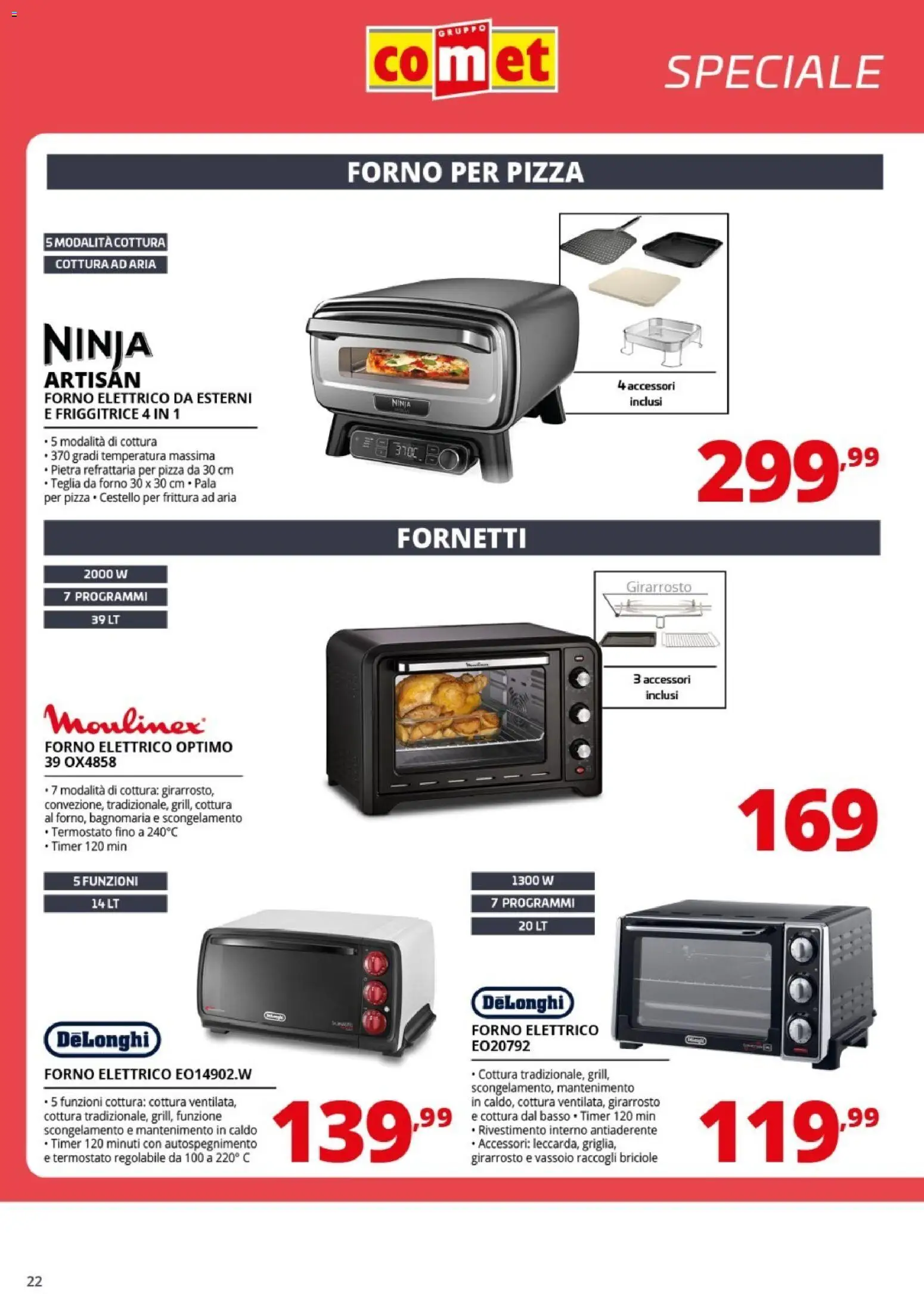 Volantino Comet del 09.06.2026 | Pagina: 22 | Prodotti: Teglia, Pizza, Forno, Forno elettrico