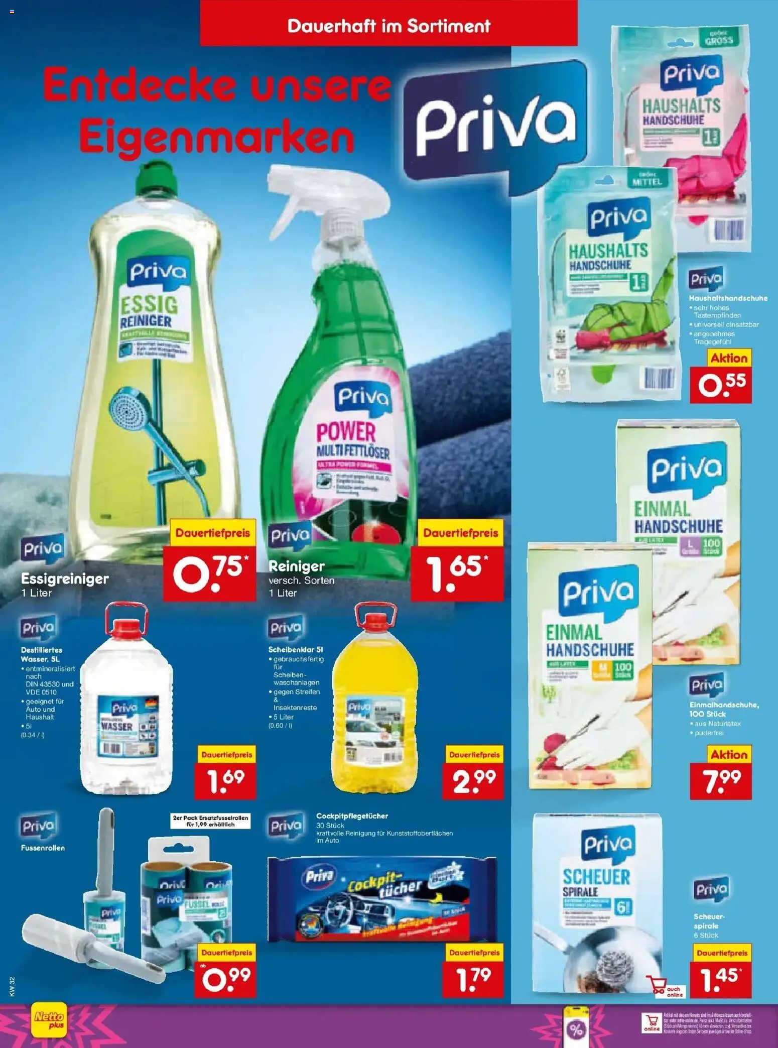Netto Marken-Discount Prospekt Pirna – gültig ab 03.08.2026 | Seite: 16 | Produkte: Essig, Wasser, Handschuhe
