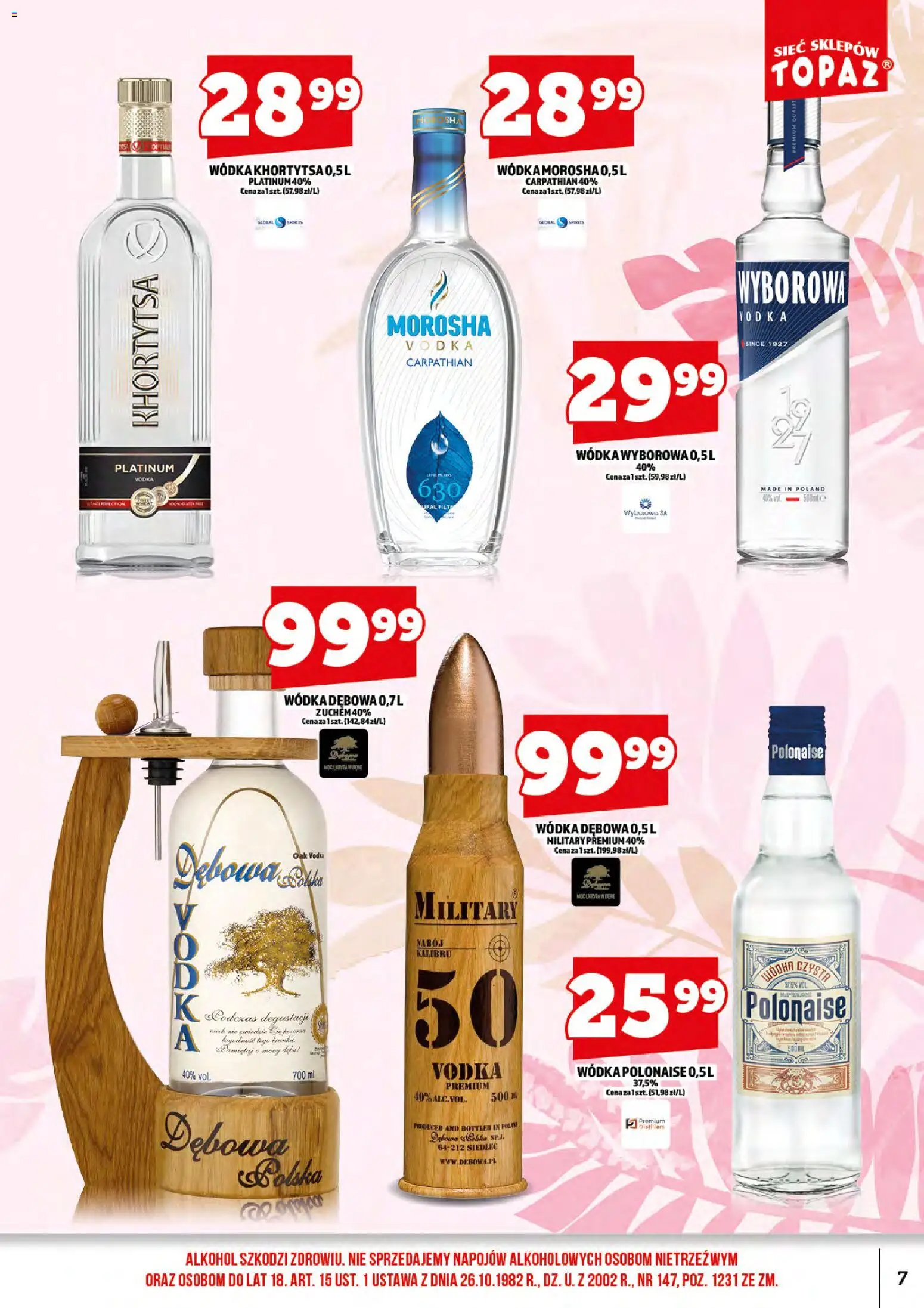 Topaz gazetka alkoholowa od 17.07.2026 | Strona: 9 | Produkty: Vodka, Alkohol, Wódka