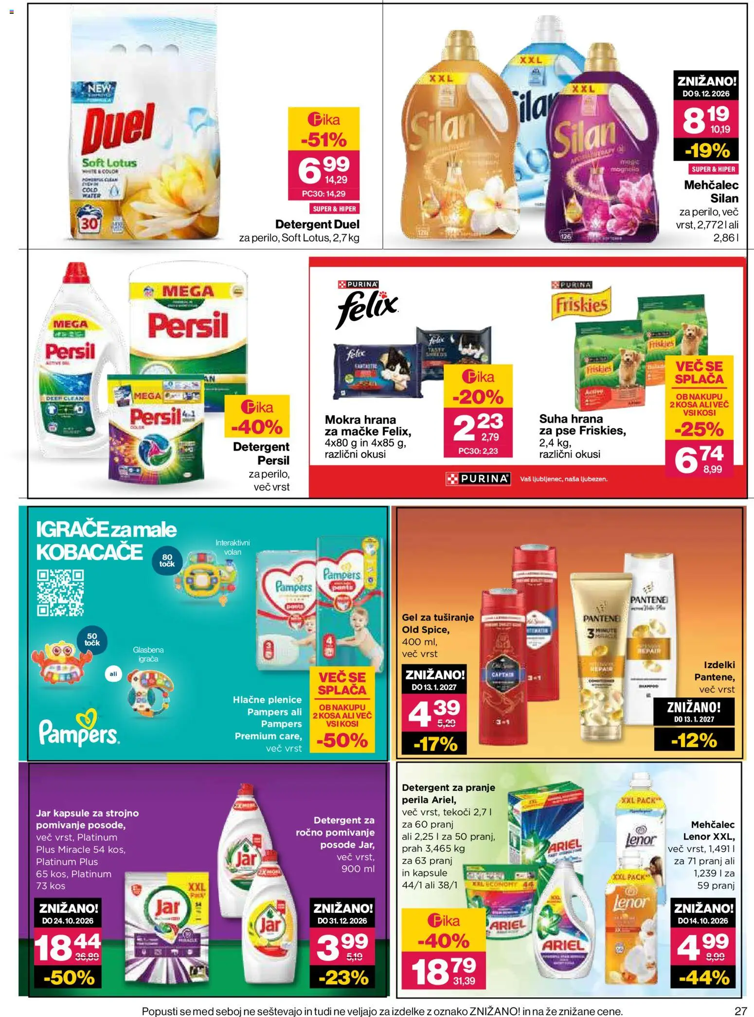 Novi Mercator katalog ponudbe – veljaven od 08.10.2026 | Stran: 27 | Izdelki: Med, Hrana za mačke, Mehčalec, Detergent