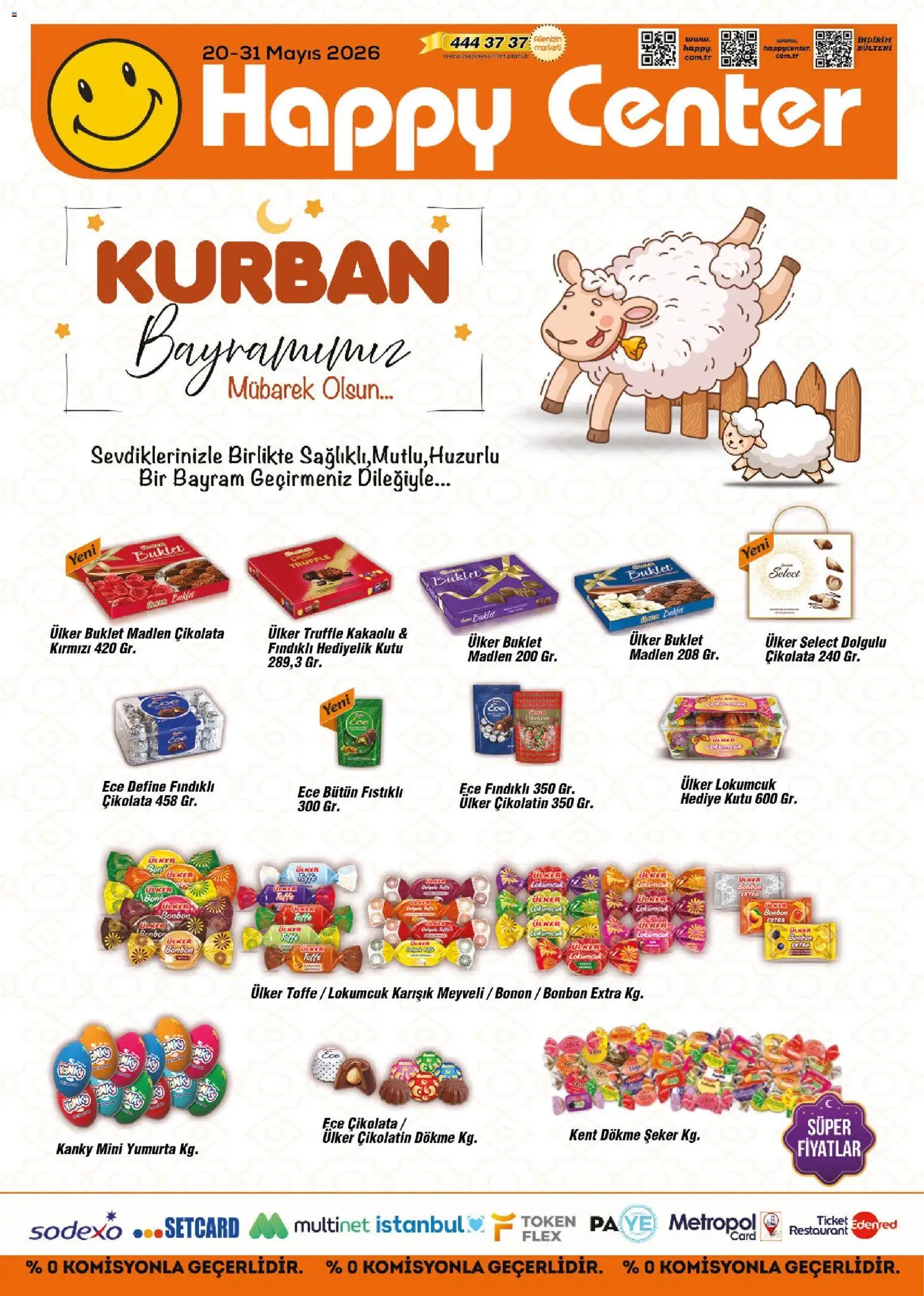 Happy Center aktüel ürünler kataloğu yayımlandı! Bu hafta 20 - 31 Mayıs 2026 günü Happy Center indirimli ürünleri