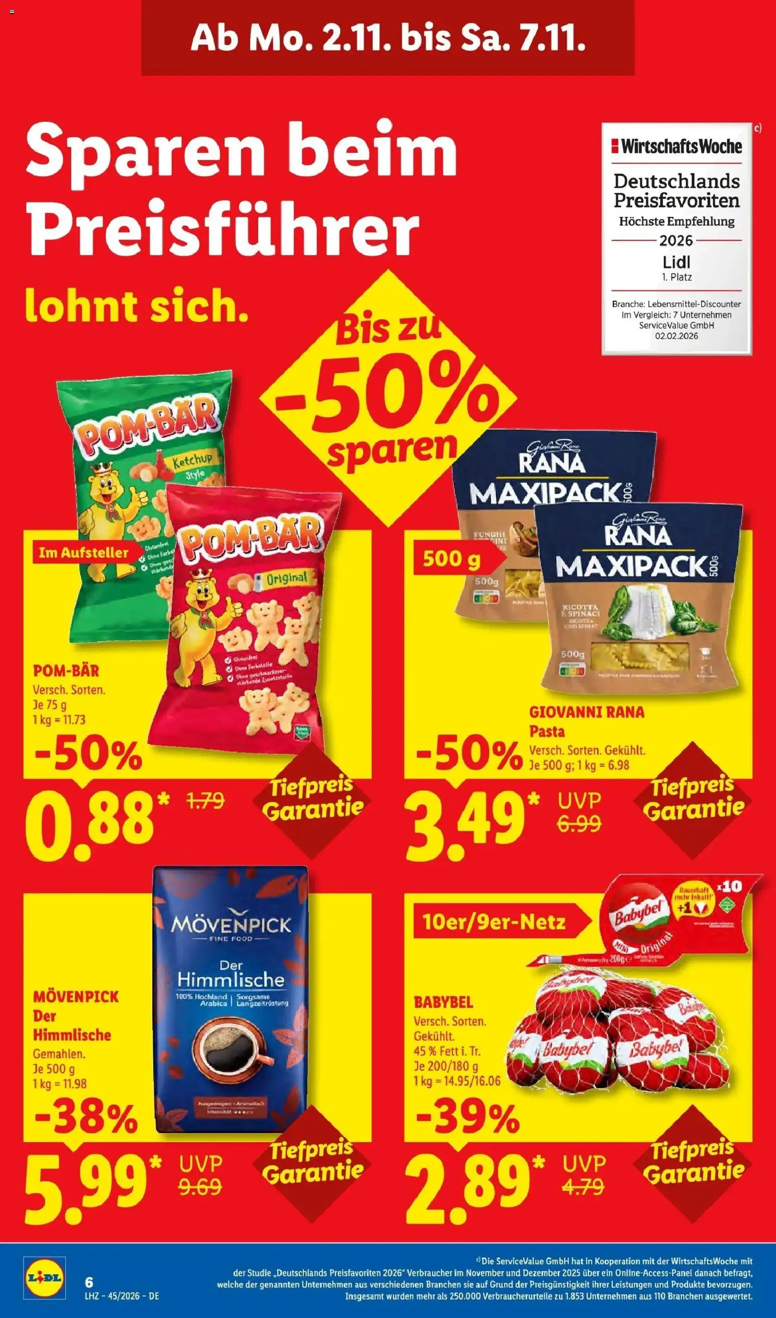 Lidl Prospekt Mühlacker (ab 02.11.2026) zum Blättern » Angebote | Seite: 12 | Produkte: POM-BÄR, Pasta, Babybel, Ketchup