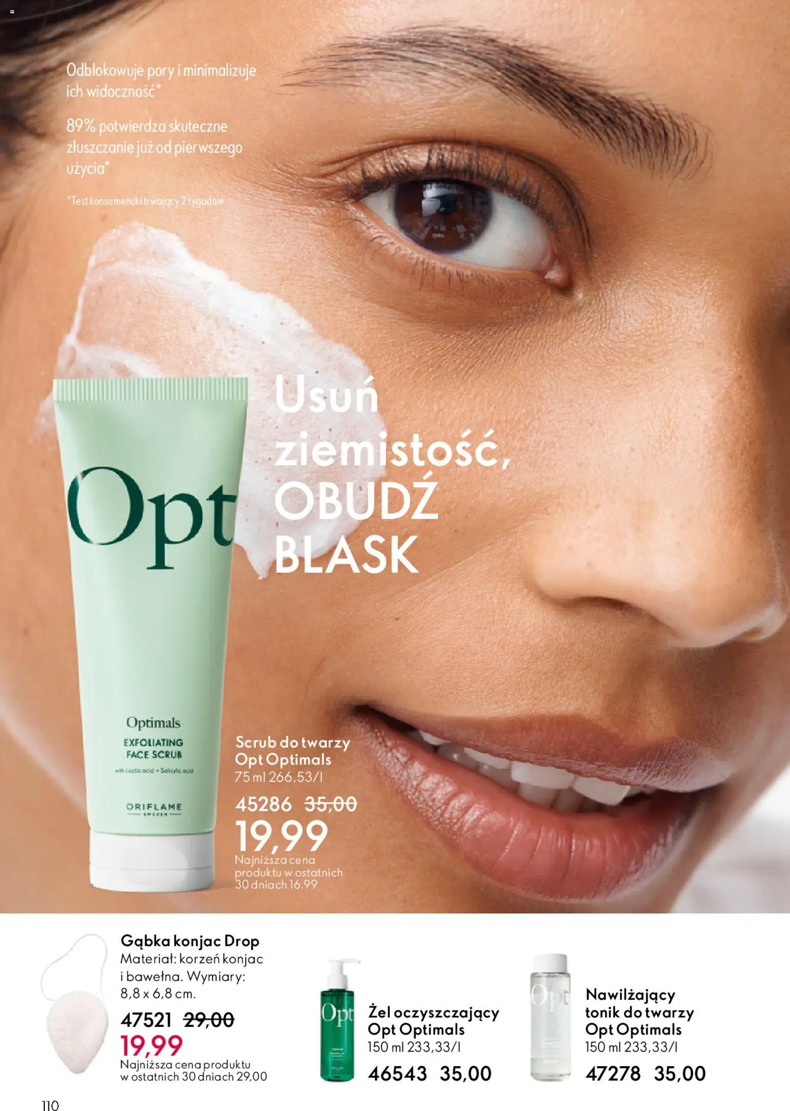 Oriflame Katalog 8 2026 od 27.05.2026 | Strona: 110 | Produkty: Gąbka, Tonik, Tonik do twarzy