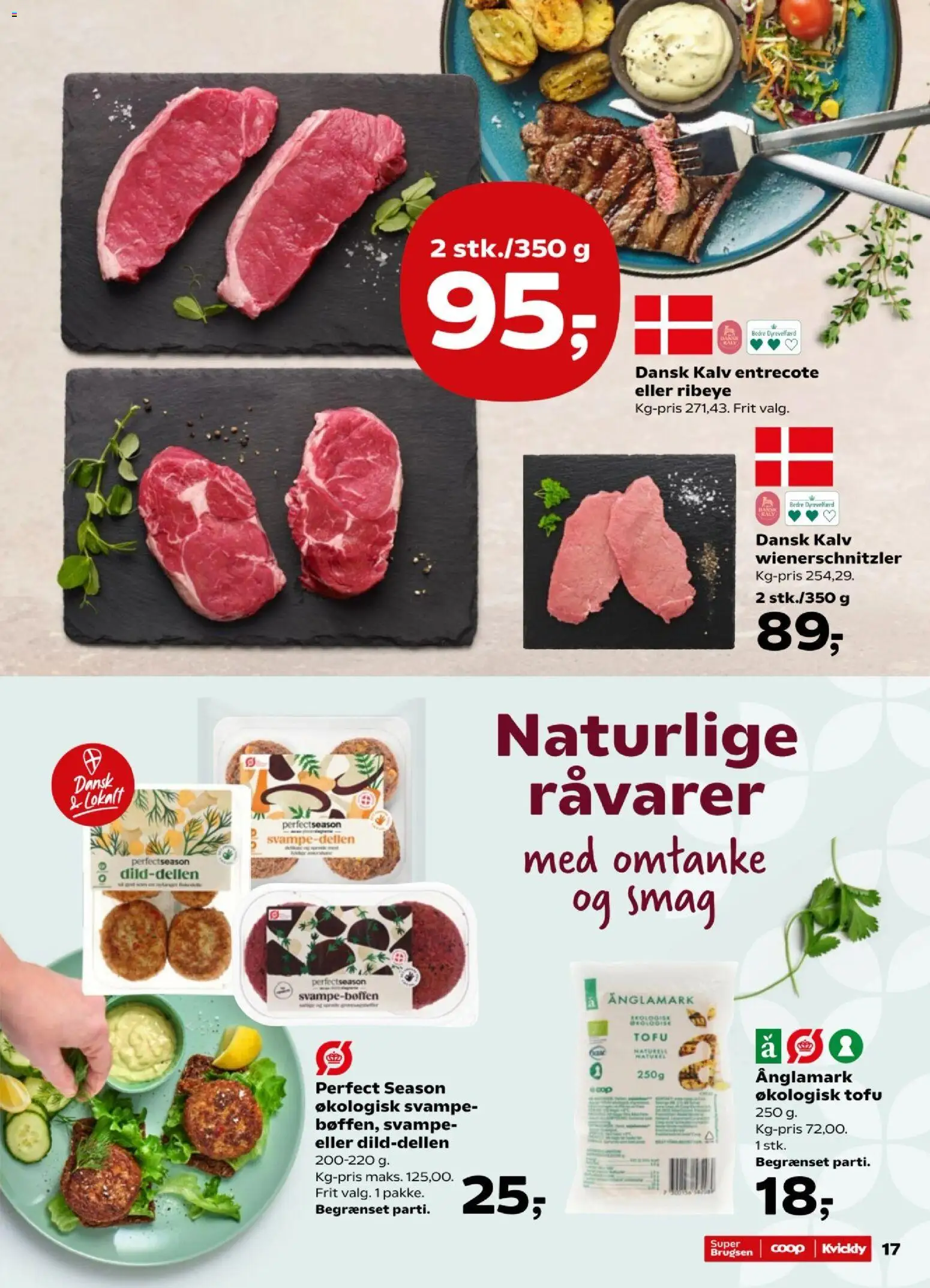 Super Brugsen tilbudsavis – gyldig fra 07/08/2026 | Side: 17 | Produkter: Svampe, Tofu, Entrecote