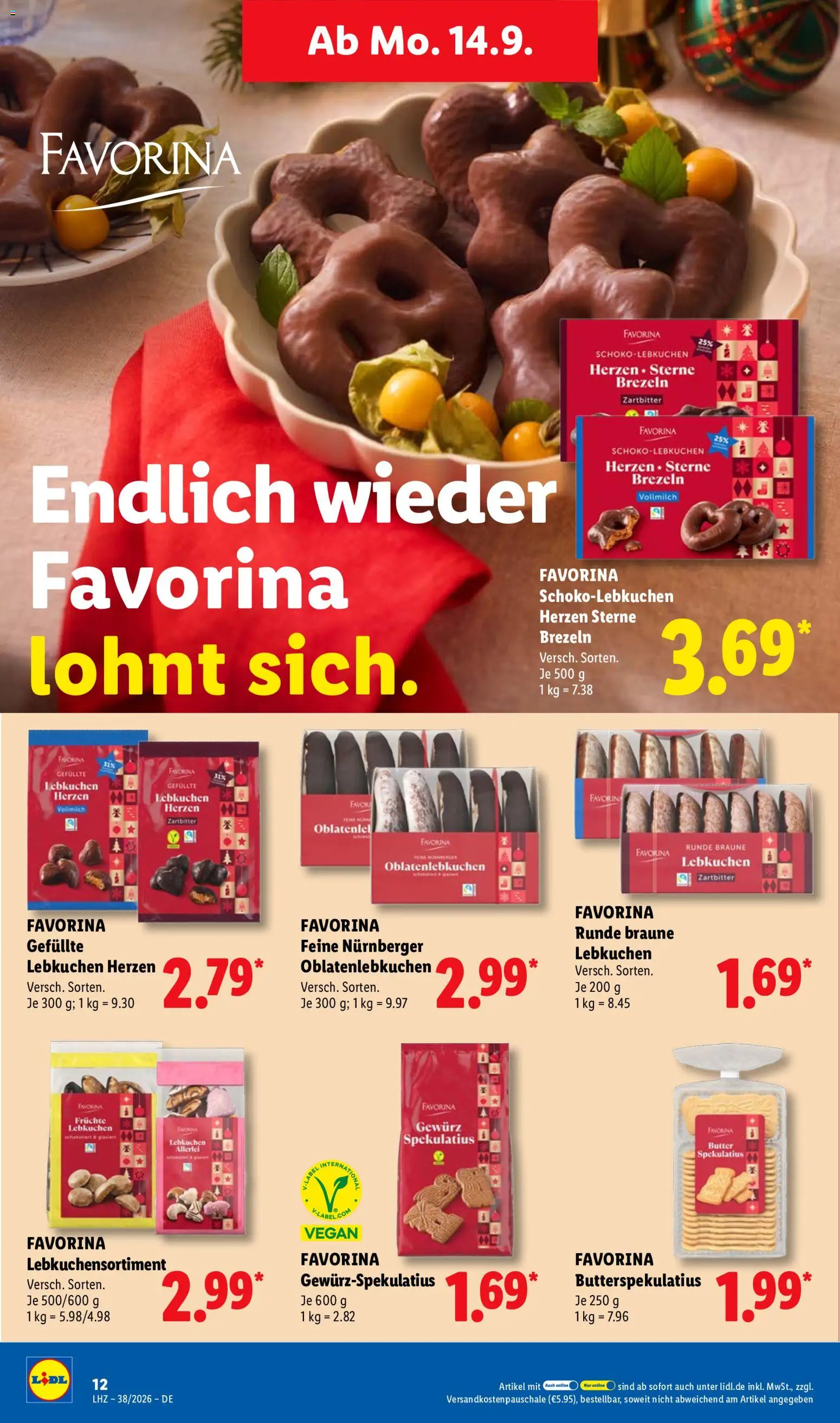 Lidl Německo leták od 14.09.2026 | Strana: 26 | Produkty: Vegan, Spekulatius