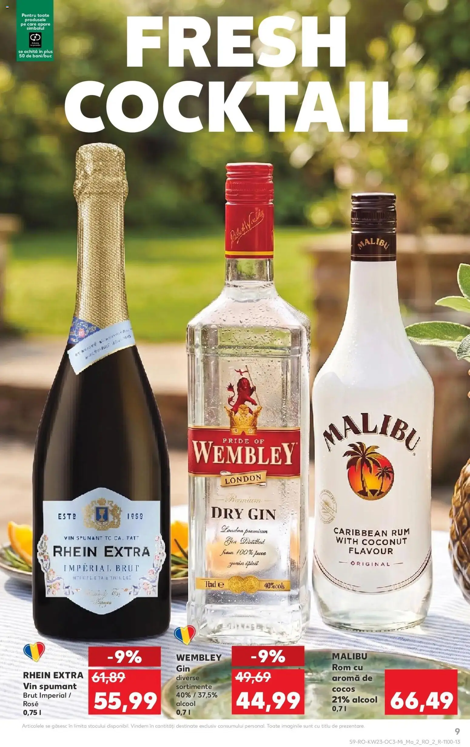 Noul catalog Kaufland – valabil de la 03.06.2026 | Pagină: 9 | Produse: Vin, Cocktail, Rom, Gin