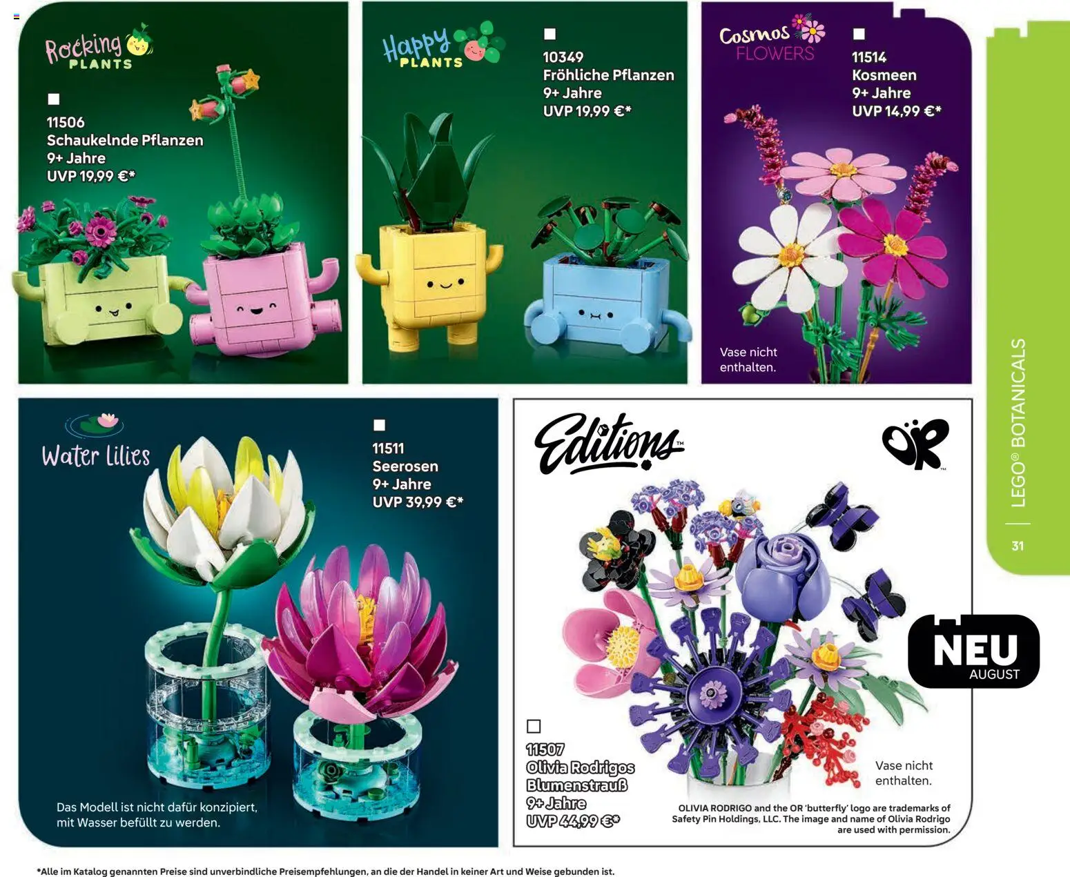 Lego Angebote gültig ab 01.09.2026 | Seite: 31 | Produkte: Wasser, Vase