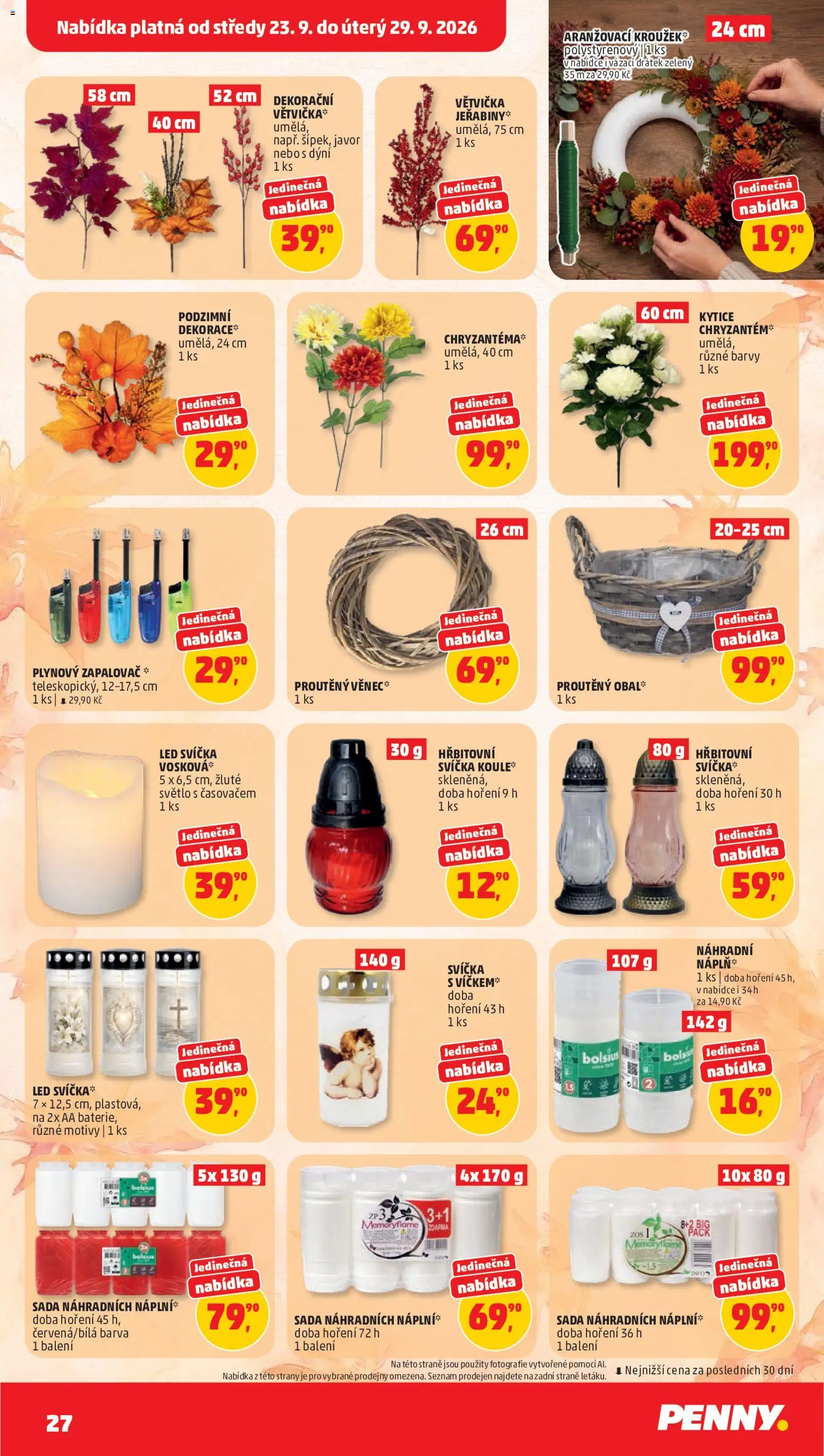 Penny Market leták od 23.09.2026 | Strana: 27 | Produkty: Svíčka, Barvy, LED, Dekorace