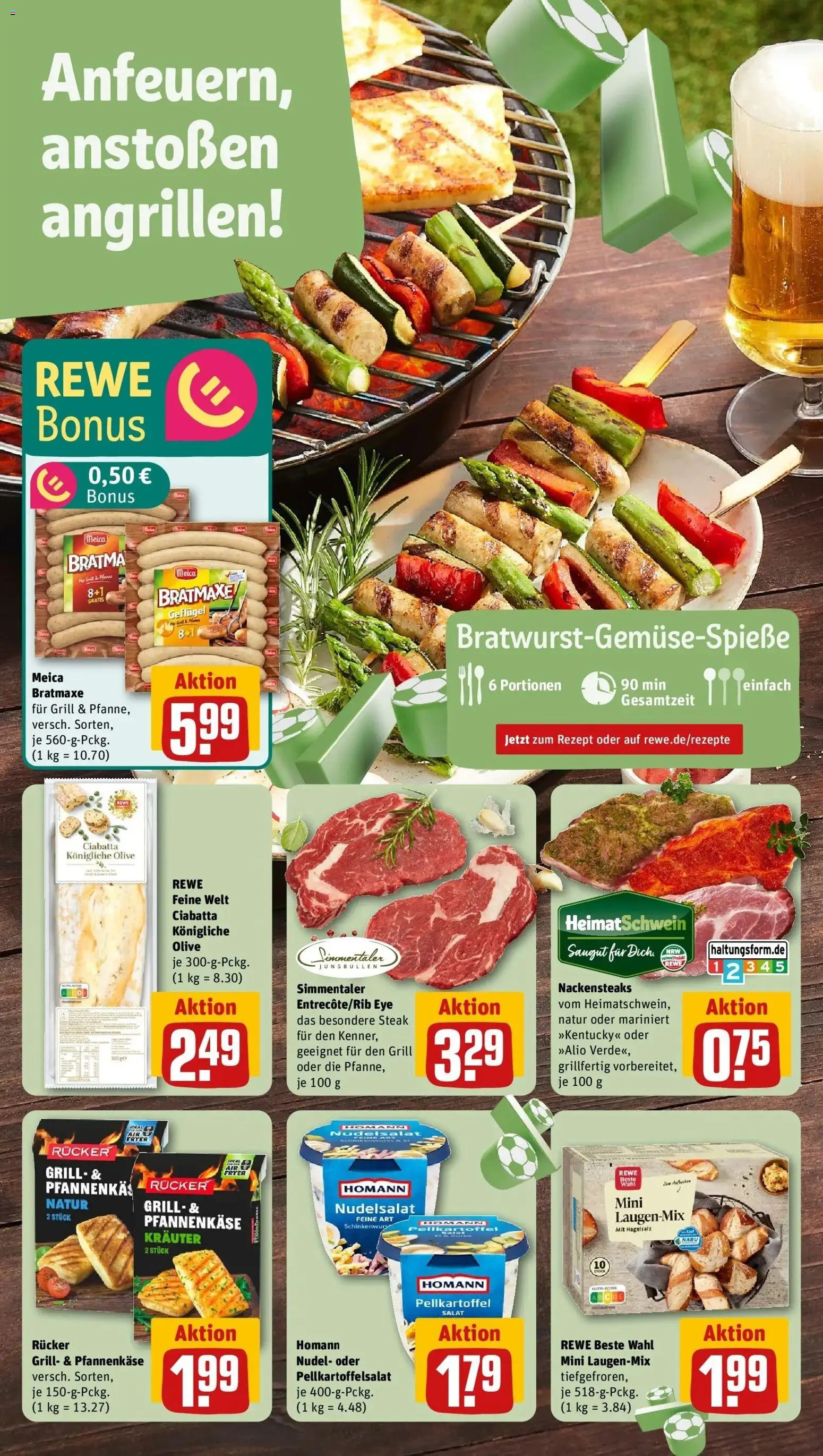 Rewe Prospekt Herne – gültig ab 08.06.2026 | Seite: 14 | Produkte: Nackensteaks, Grill, Meica, Steak