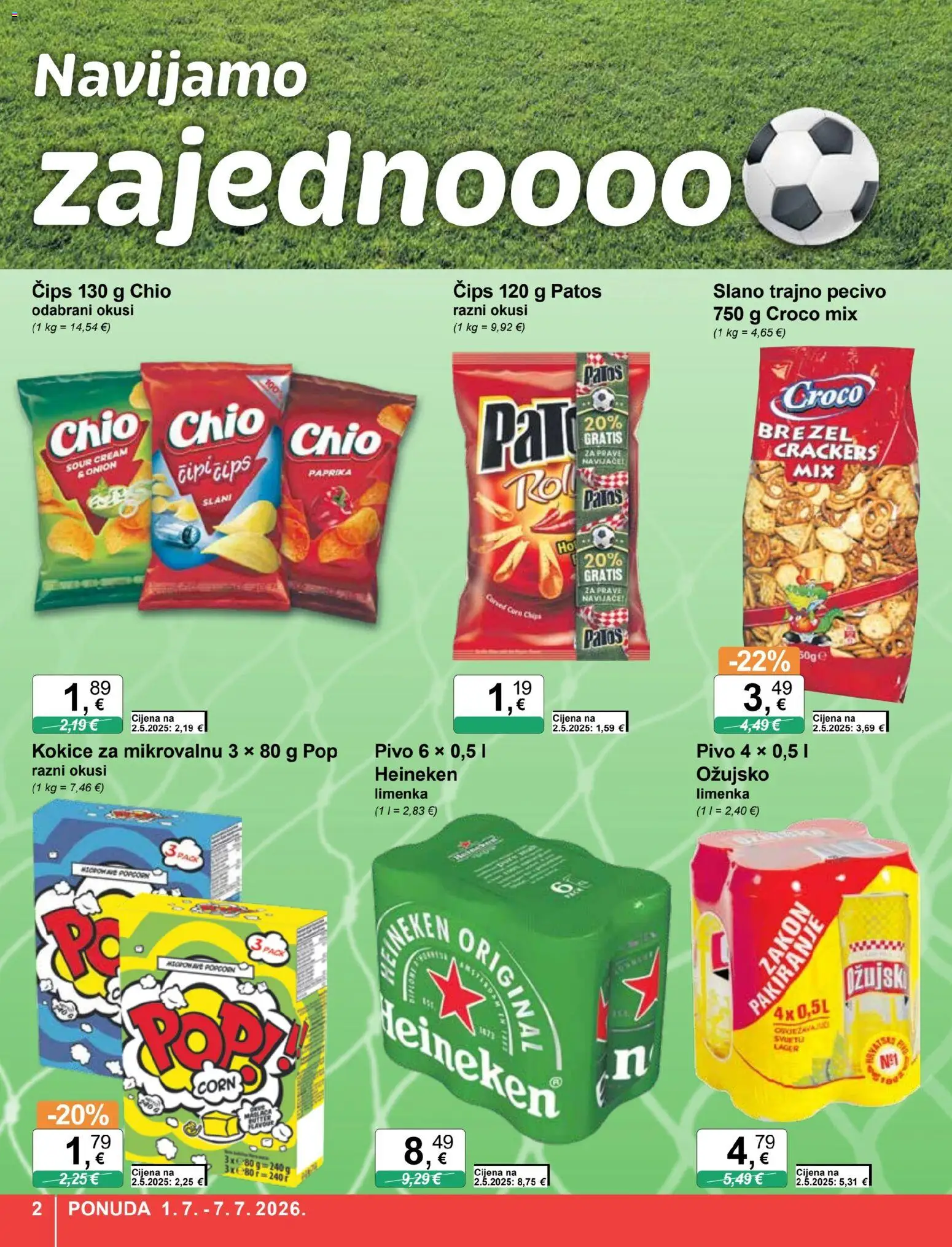 KTC katalog | vrijedi od 01.07.2026 | Stranica: 2 | Proizvodi: Heineken, Čips, Kokice, Pecivo