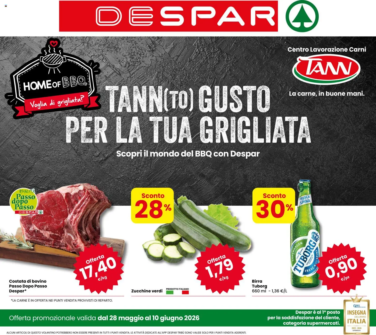Volantino Despar del 28.05.2026 | Pagina: 1 | Prodotti: Bovino, Birra, Zucchine