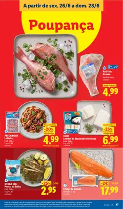 Pré-visualização Filetes de Salmão, Vendido ao kg válido de 22/06/2026 | Página: 47 | Produtos: Salmão