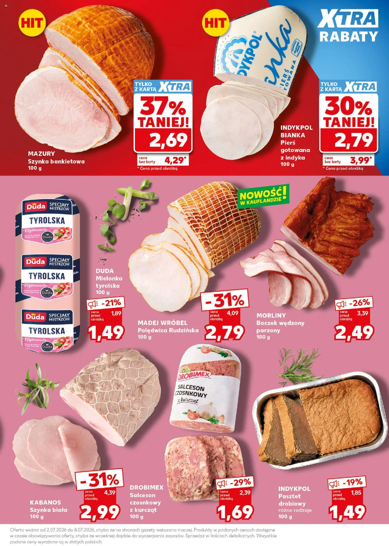 Kaufland Polsko leták - Mocny start od 06.07.2026 | Strana: 13 | Produkty: Kabanos, Karty