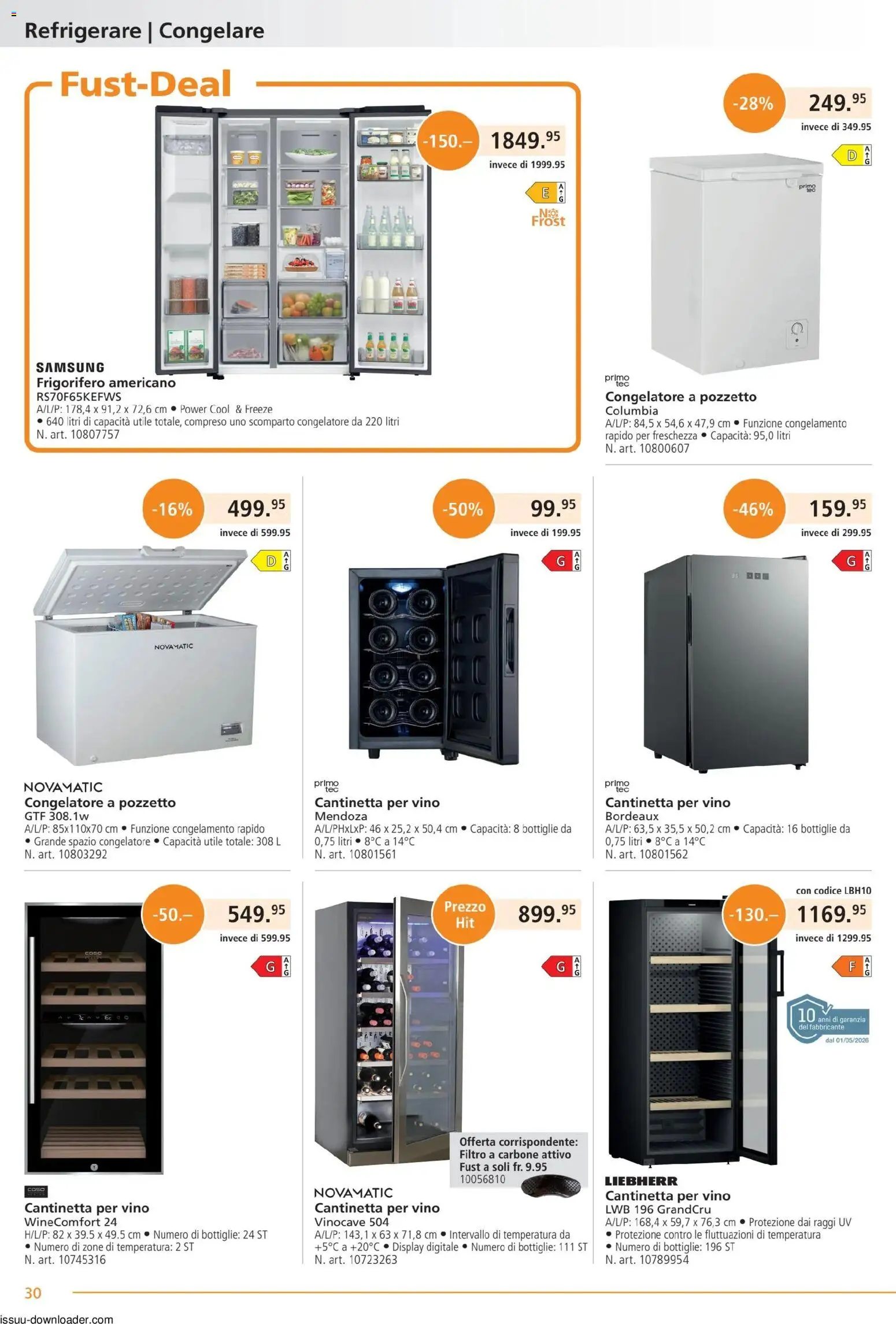 Fust aktionen IT – gültig ab 01.05.2026 | Seite: 30 | Produkte: Samsung, Liebherr