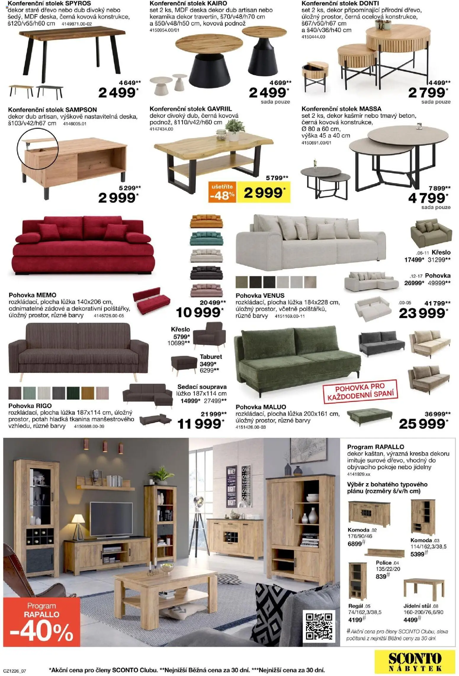 Sconto nábytek leták od 23.09.2026 | Strana: 7 | Produkty: Nábytek, Křeslo, Konferenční stolek, Stolek