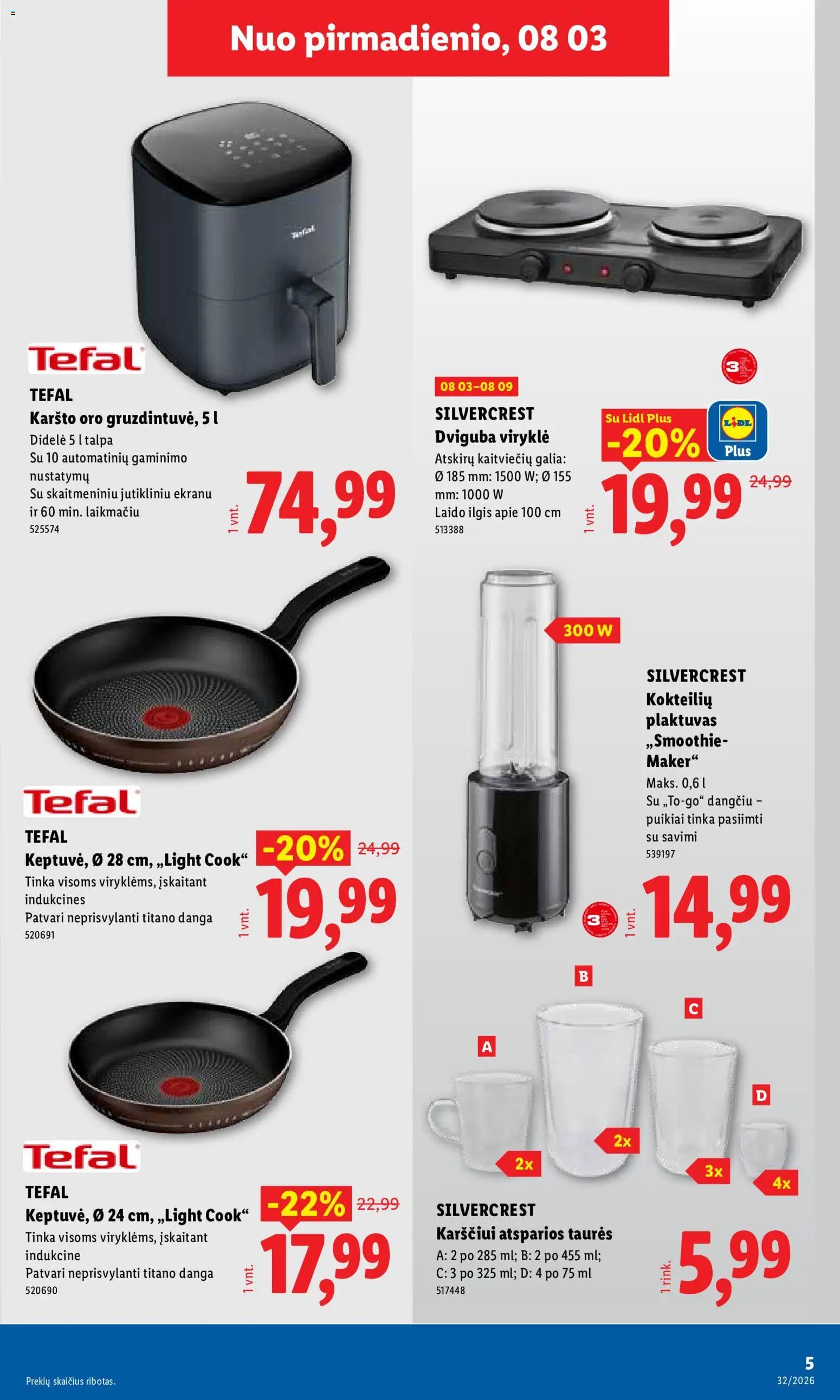 LIDL akcijos nuo 2026.08.03 | Puslapis: 5 | Prekių: Plaktuvas, Viryklė