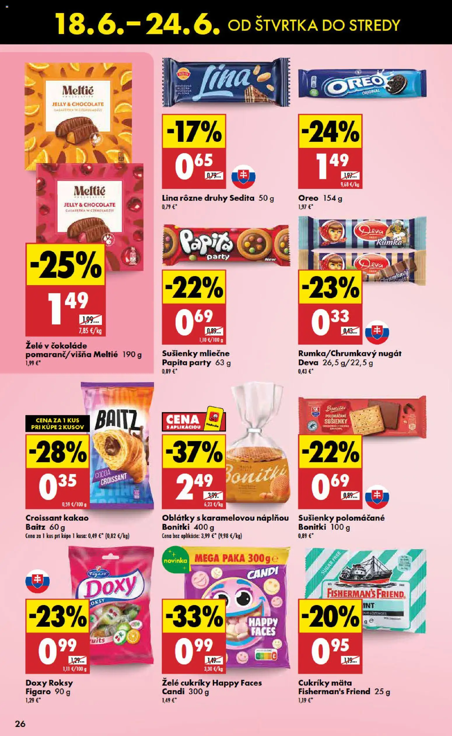 Nové Biedronka akcie – leták je platný od 18.06.2026 | Strana: 26 | Produkty: Croissant, Cukríky, Kakao