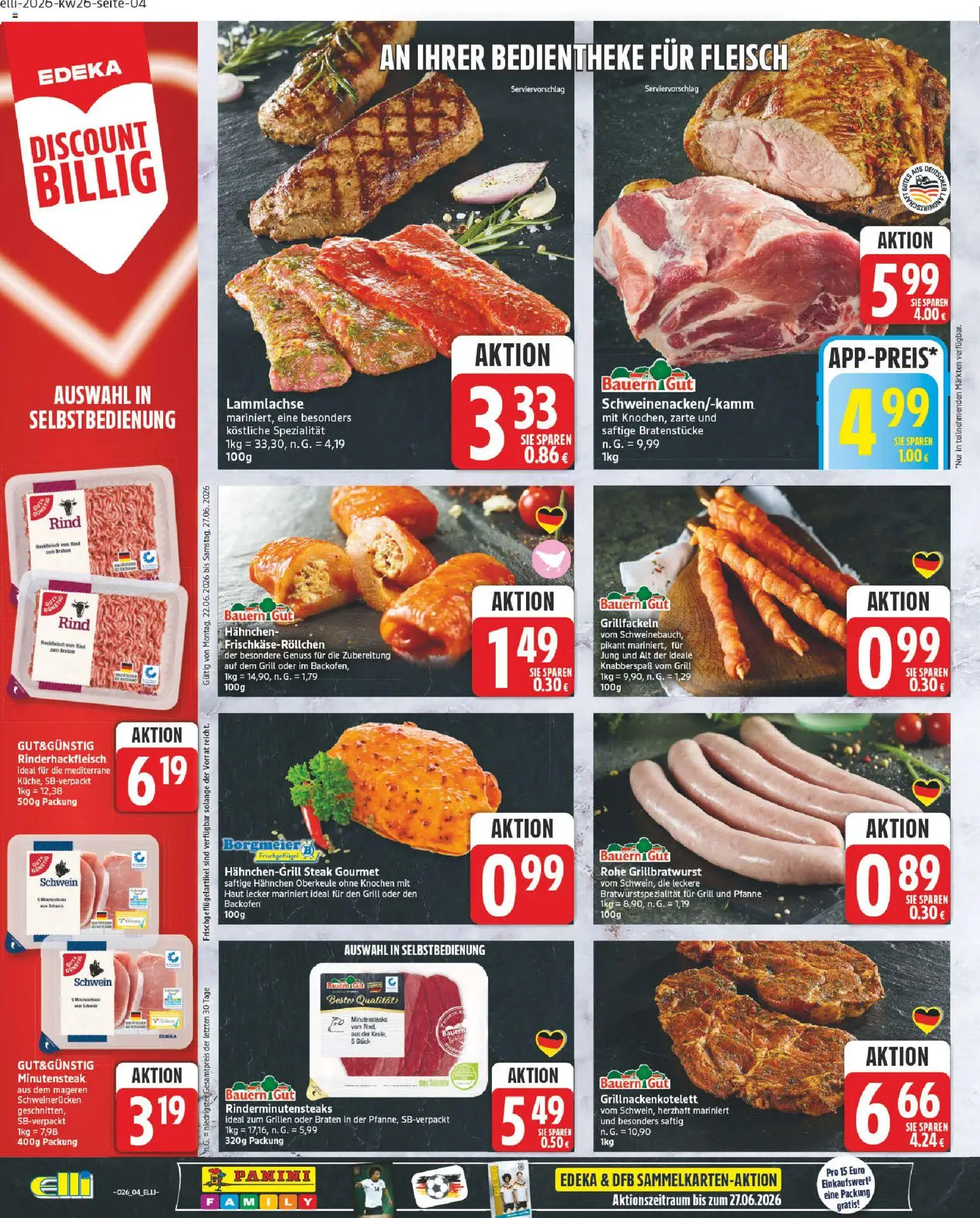 Elli Markt Prospekt Delbrück – gültig ab 22.06.2026 | Seite: 4 | Produkte: Backofen, Steak, Fleisch, Hackfleisch