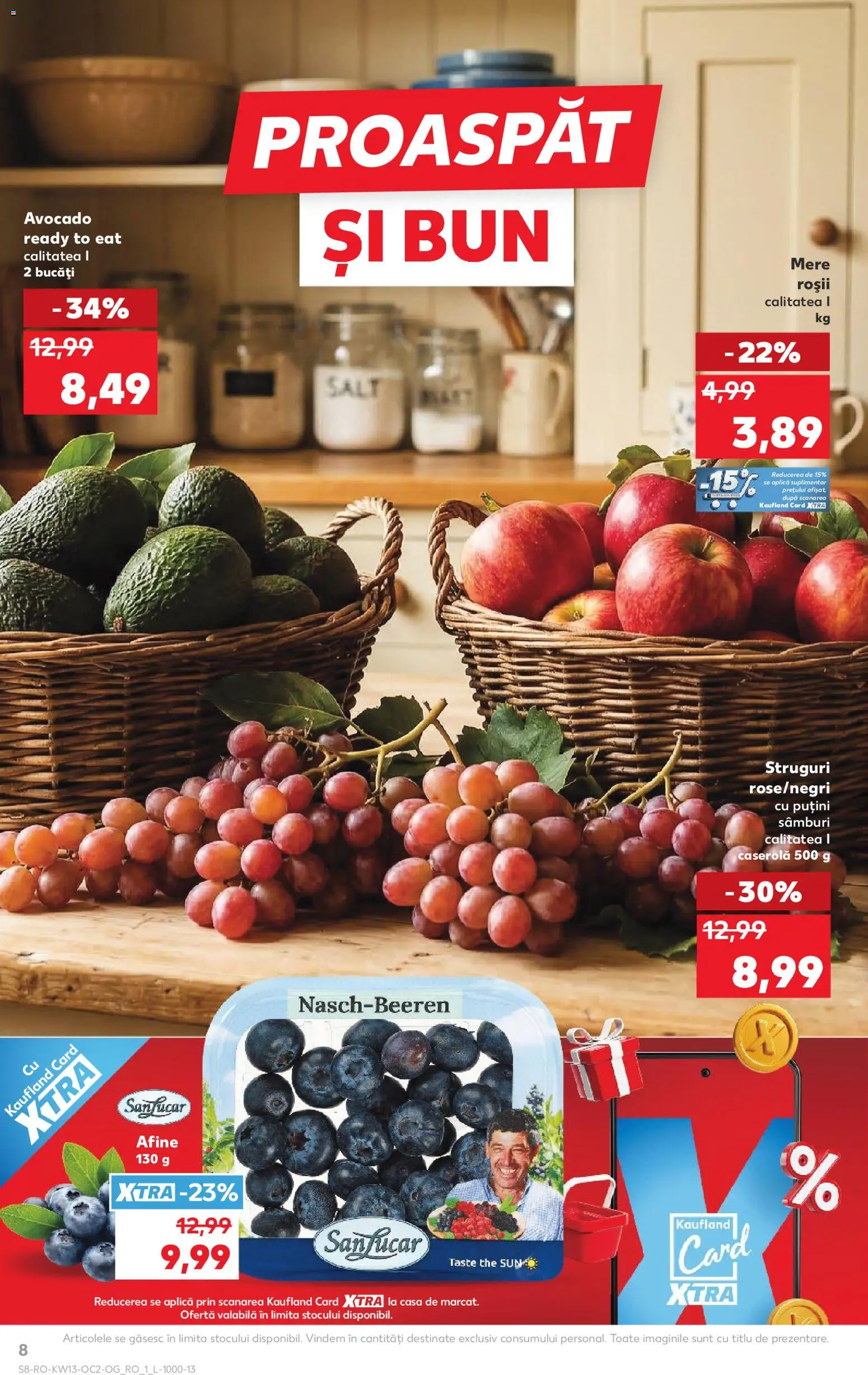 Noul catalog Kaufland – valabil de la 25.03.2026 | Pagină: 8 | Produse: Afine, Mere, Roșii, Avocado