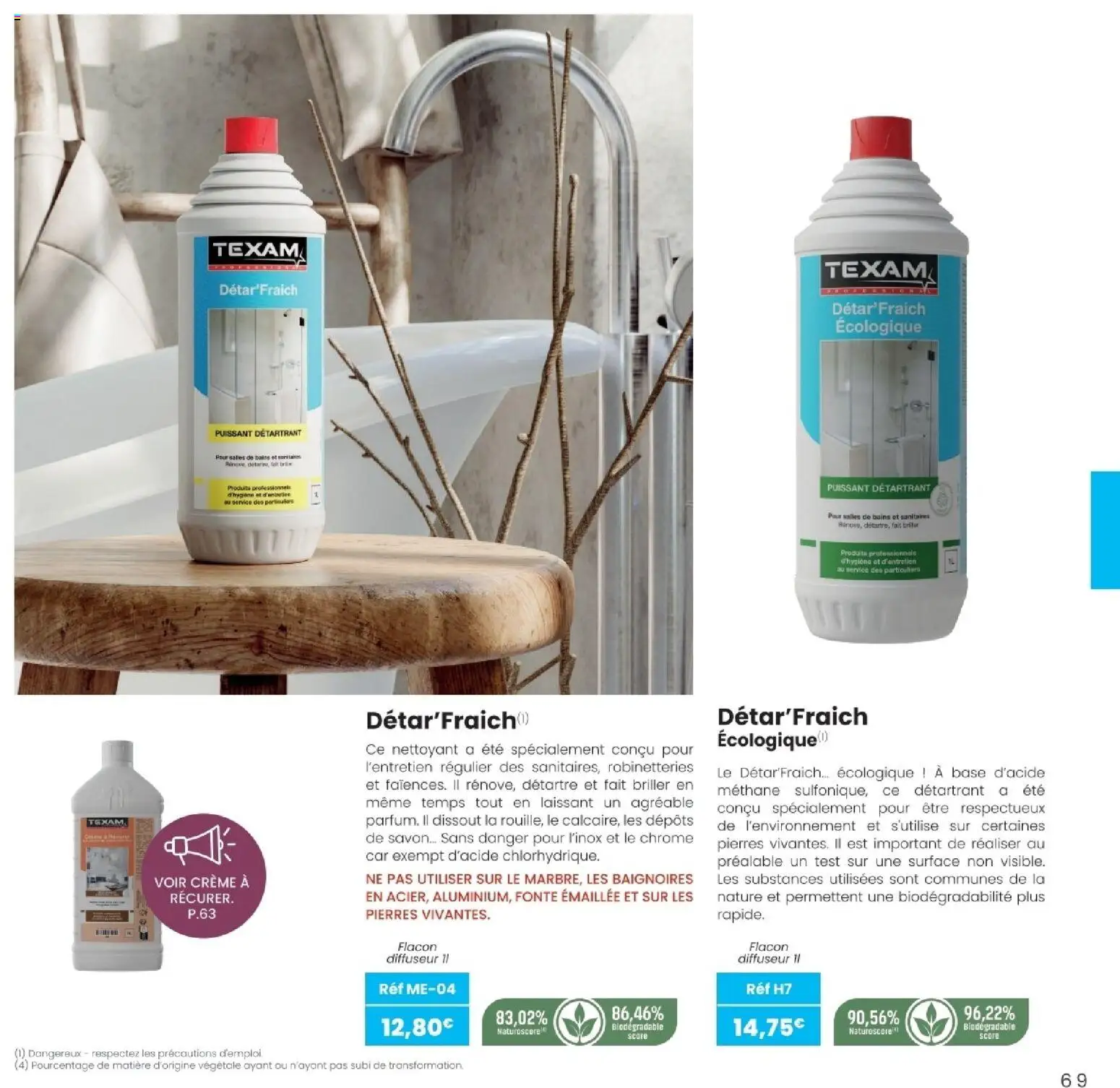 {H1} | Page: 69 | Produits: Base, Diffuseur, Savon, Crème