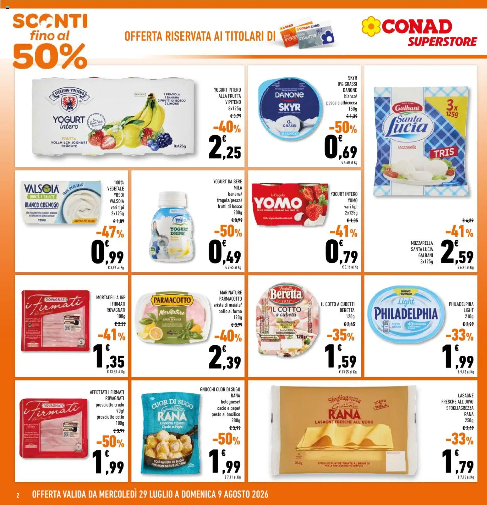 Volantino Conad del 29/07/2026 | Pagina: 2 | Prodotti: Frutta, Limone, Pesca, Basilico