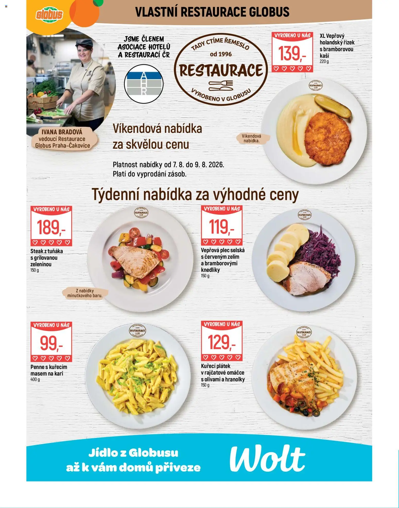 Globus leták od 05.08.2026 | Strana: 7 | Produkty: Penne, Globus, Hranolky, Vepřová plec