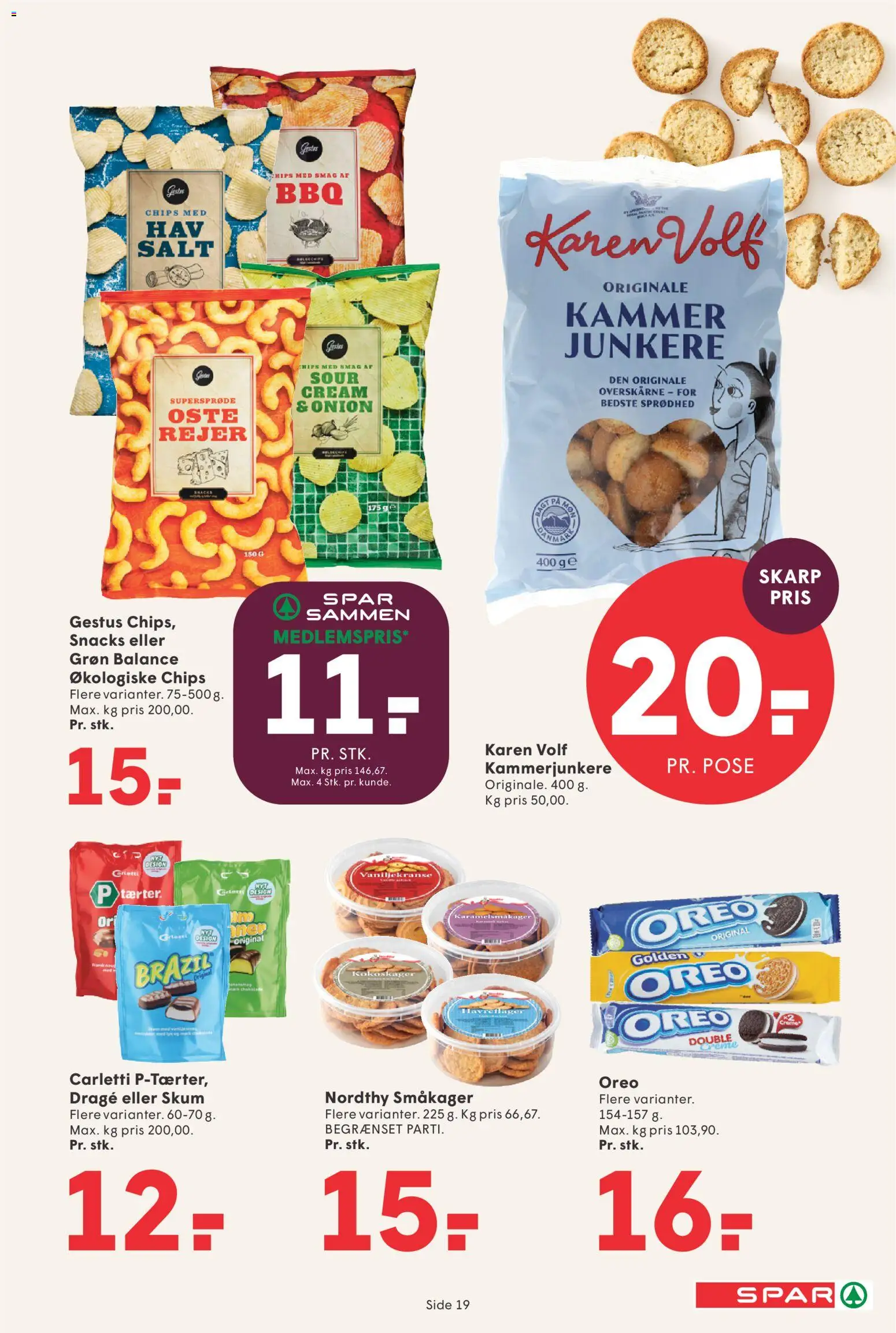 Spar tilbudsavis – gyldig fra 08.05.2026 | Side: 19 | Produkter: Vaniljekranse, Creme, Salt, Oreo