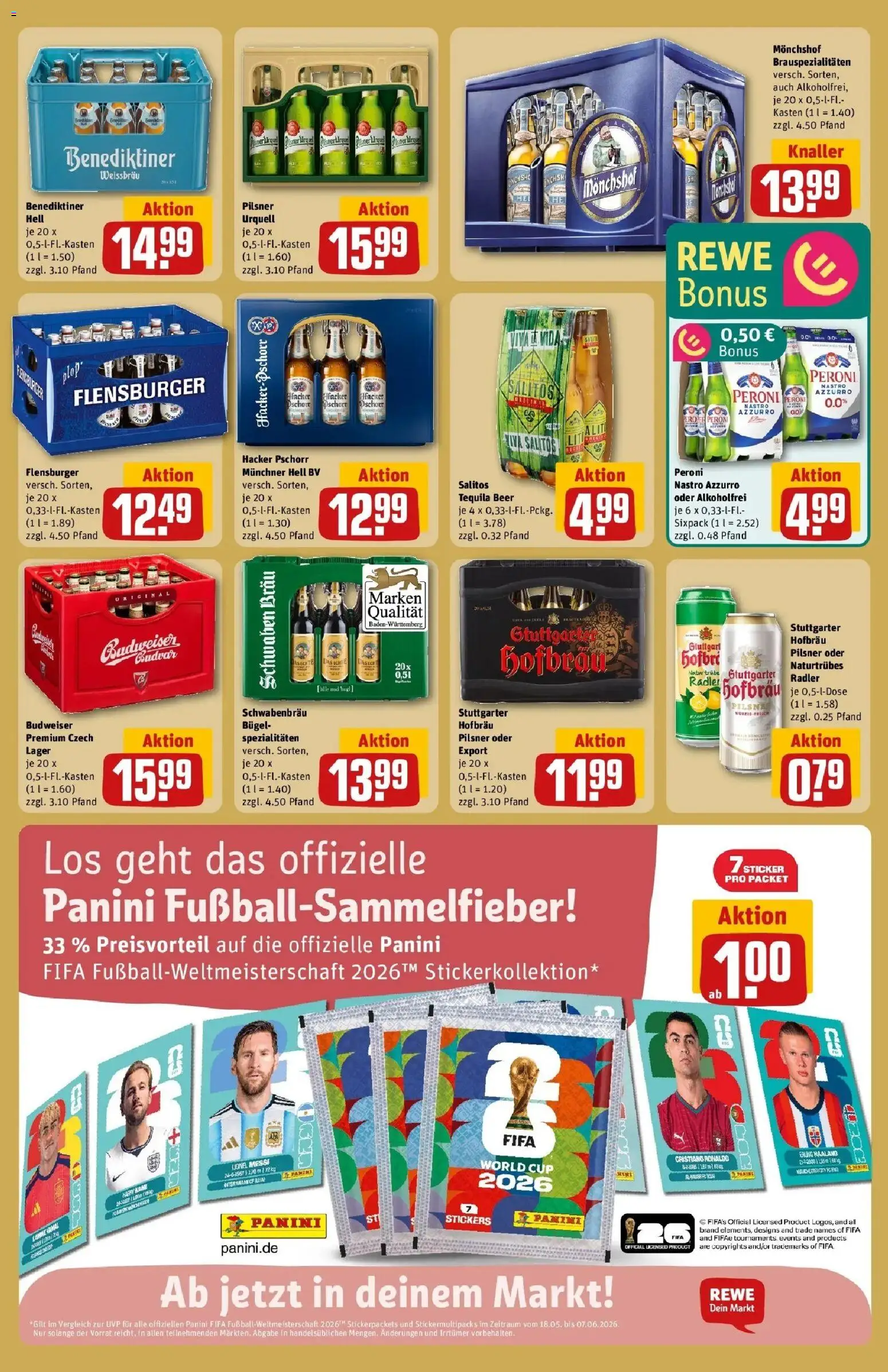 Rewe Prospekt Walzbachtal – gültig ab 17.05.2026 | Seite: 25 | Produkte: Monchshof, Tequila, Pilsner urquell, Budweiser