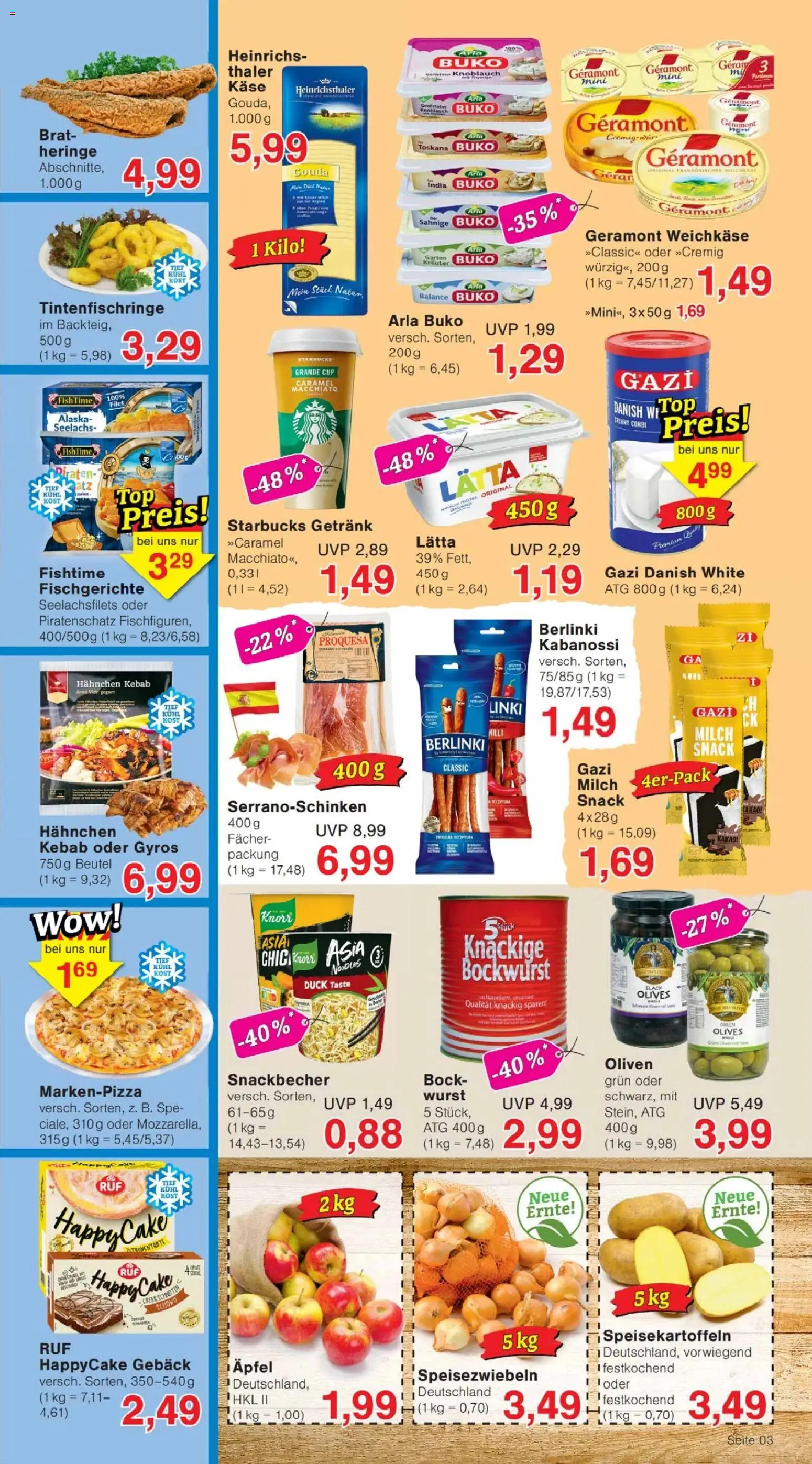 Jawoll Prospekt – gültig ab 10.08.2026 | Seite: 3 | Produkte: Hahnchen, Knorr, Gyros, Serrano schinken