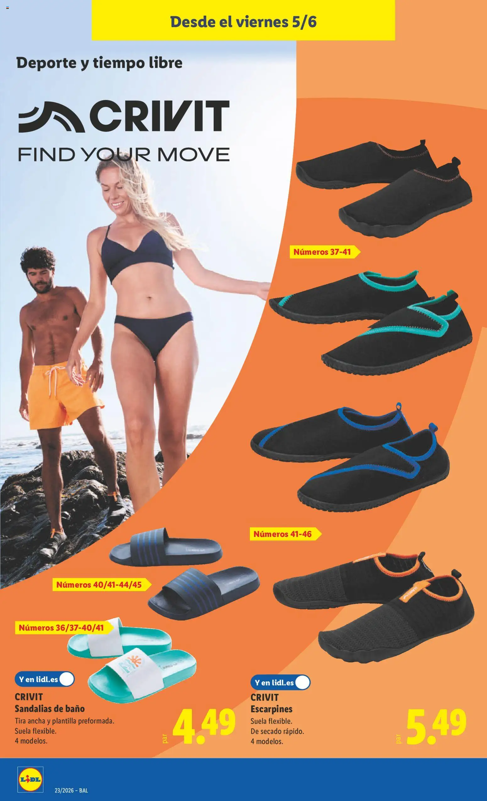 Lidl folleto de bazar Illes Balears │ válido desde el 01.06.2026 | Página: 24 | Productos: Sandalias, Sandalias de baño, Baño