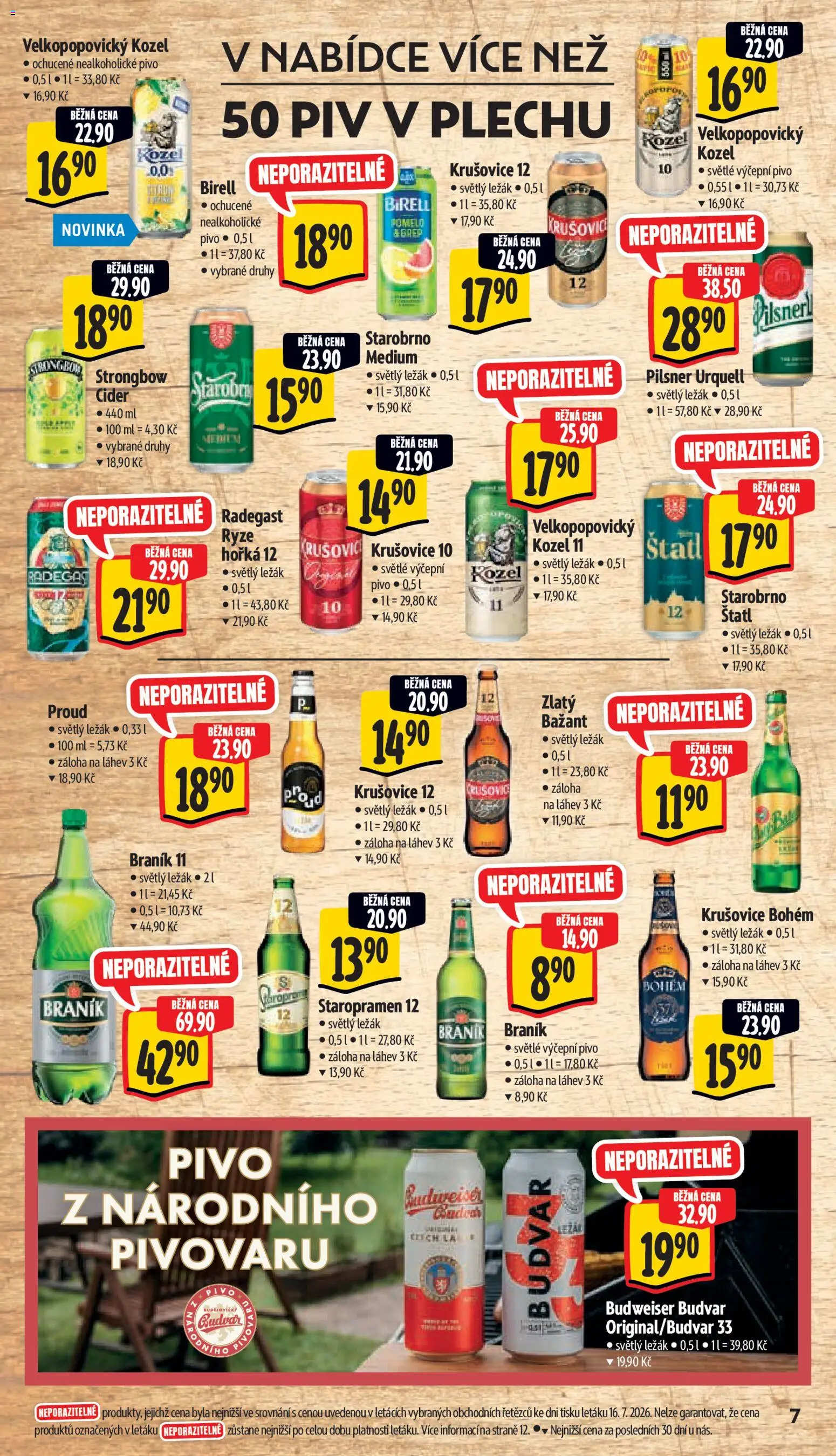 Albert leták - Supermarket od 22.07.2026 | Strana: 13 | Produkty: Birell, Rýže, Zlatý Bažant, Braník 11