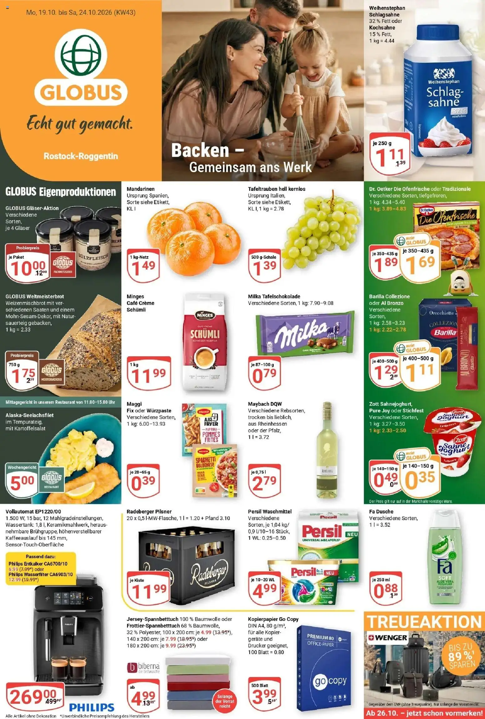 Globus Prospekt Rostock (ab 19.10.2026) » Angebote online | Seite: 1 | Produkte: Philips, Spaghetti, Radeberger pilsner, Persil