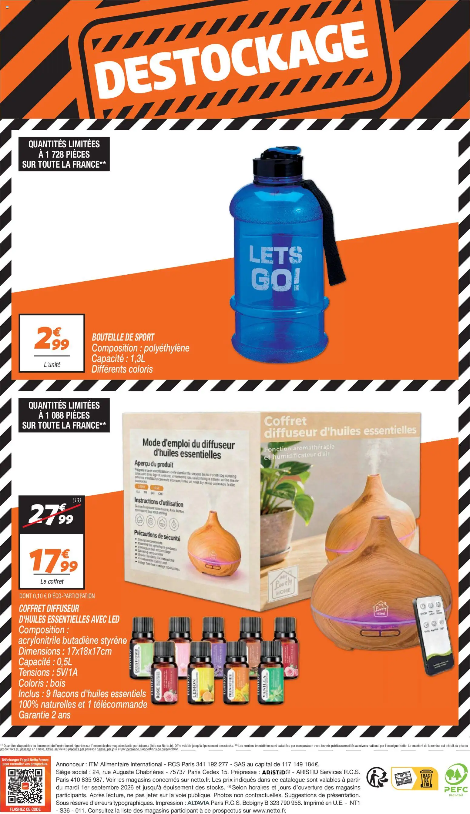 {H1} | Page: 4 | Produits: Humidificateur d'air, Diffuseur, Bouteille, Thé