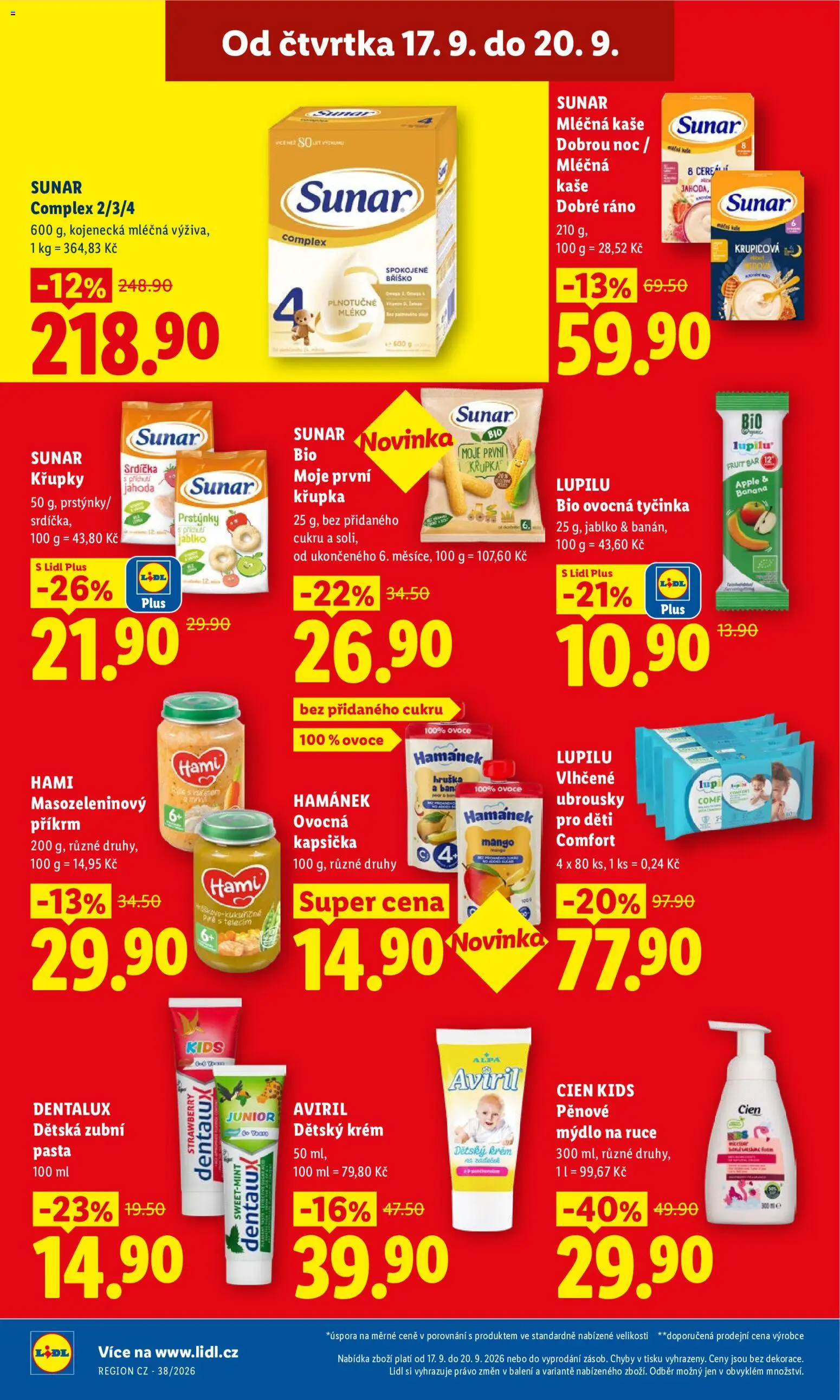 Lidl leták od 17.09.2026 | Strana: 24 | Produkty: Zubní pasta, Sunar, Ubrousky, Alpa