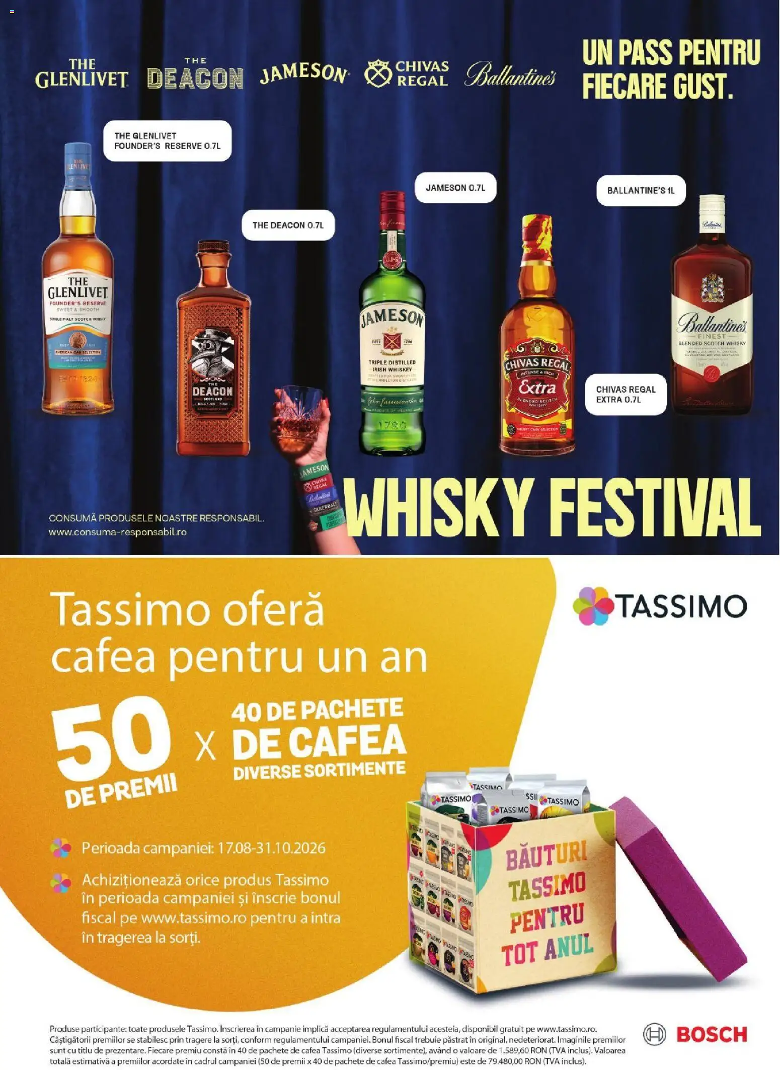 Noul catalog Mega Image – valabil de la 01.10.2026 | Pagină: 8 | Produse: Scotch Whisky, Ballantine's, Cafea, Whiskey