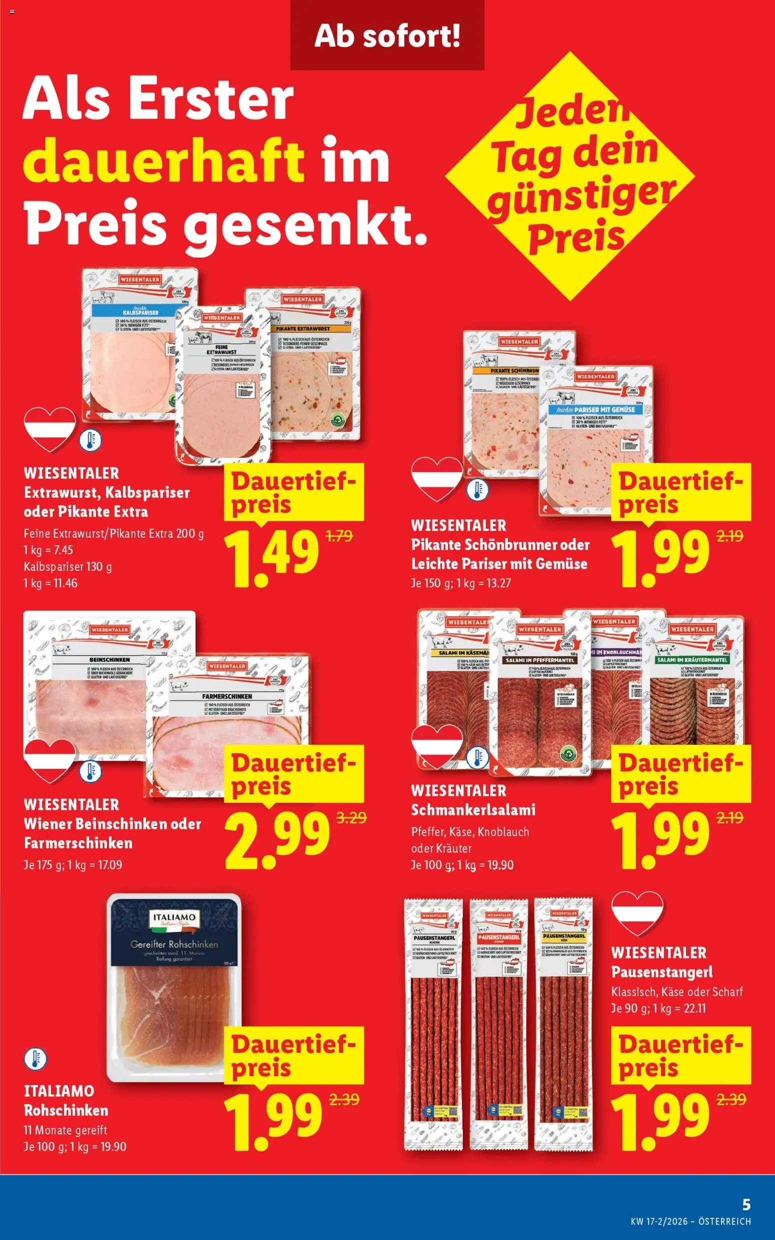 Lidl Flugblatt - Oberpullendorf, Güssing, Oberwart gültig ab 23.04.2026 | Seite: 7 | Produkte: Gemüse, Knoblauch, Käse, Salami