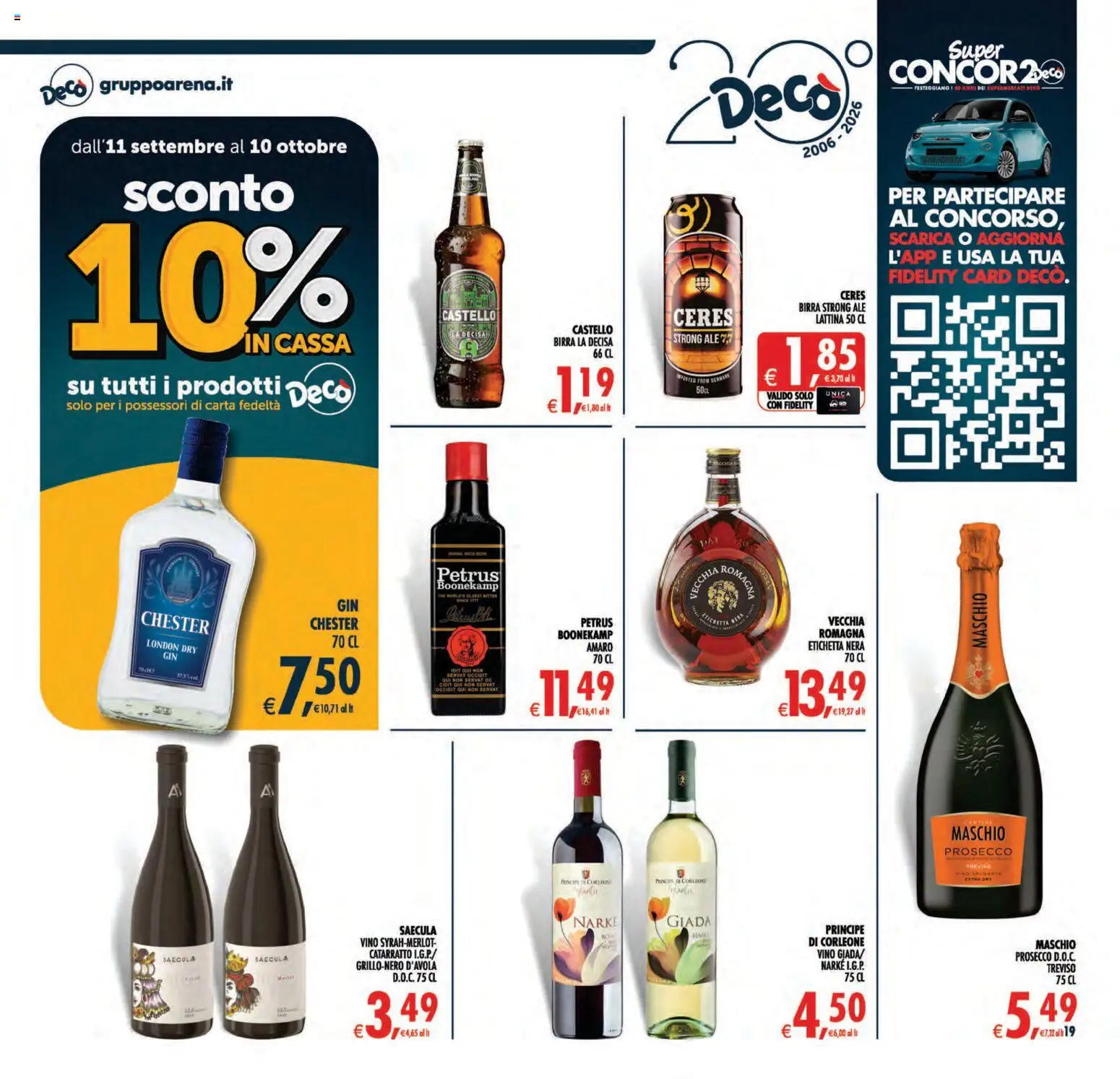 Volantino Decò del 11/09/2026 | Pagina: 19 | Prodotti: Birra, Prosecco, Prosecco D.O.C., Amaro