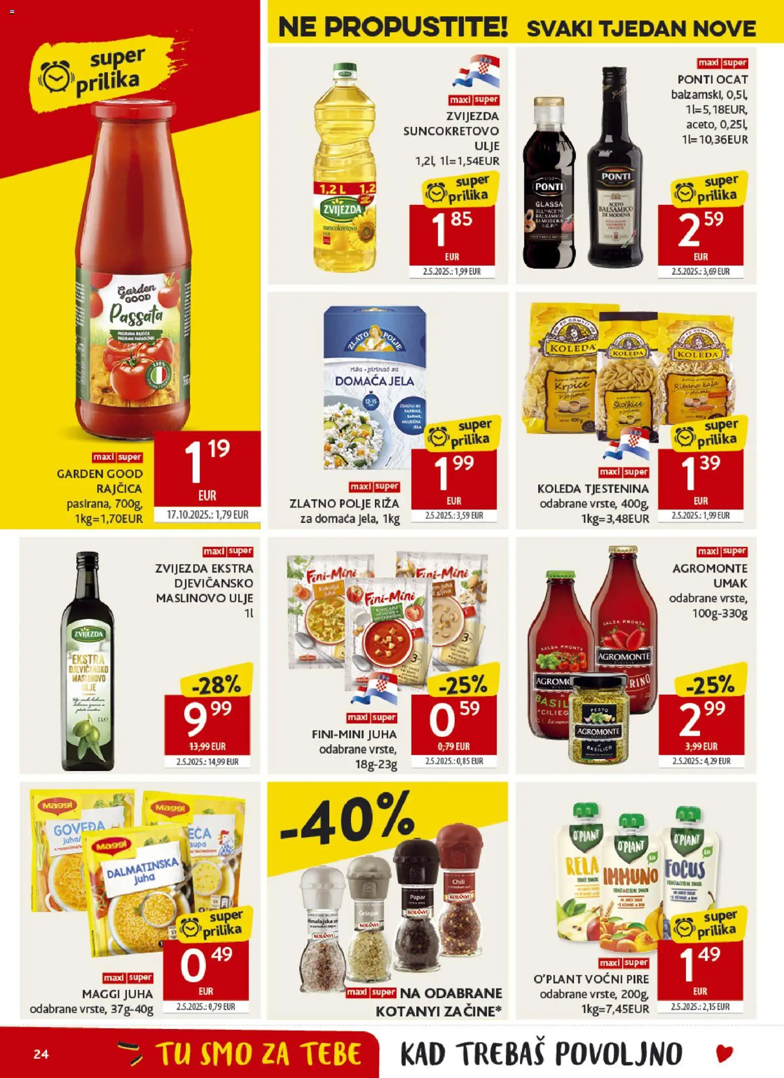 Konzum HR akciós ujság - amely érvényes a következő dátumtól: 2026.07.01. | Oldal: 24 | Termékek: Pesto, Maggi, Só