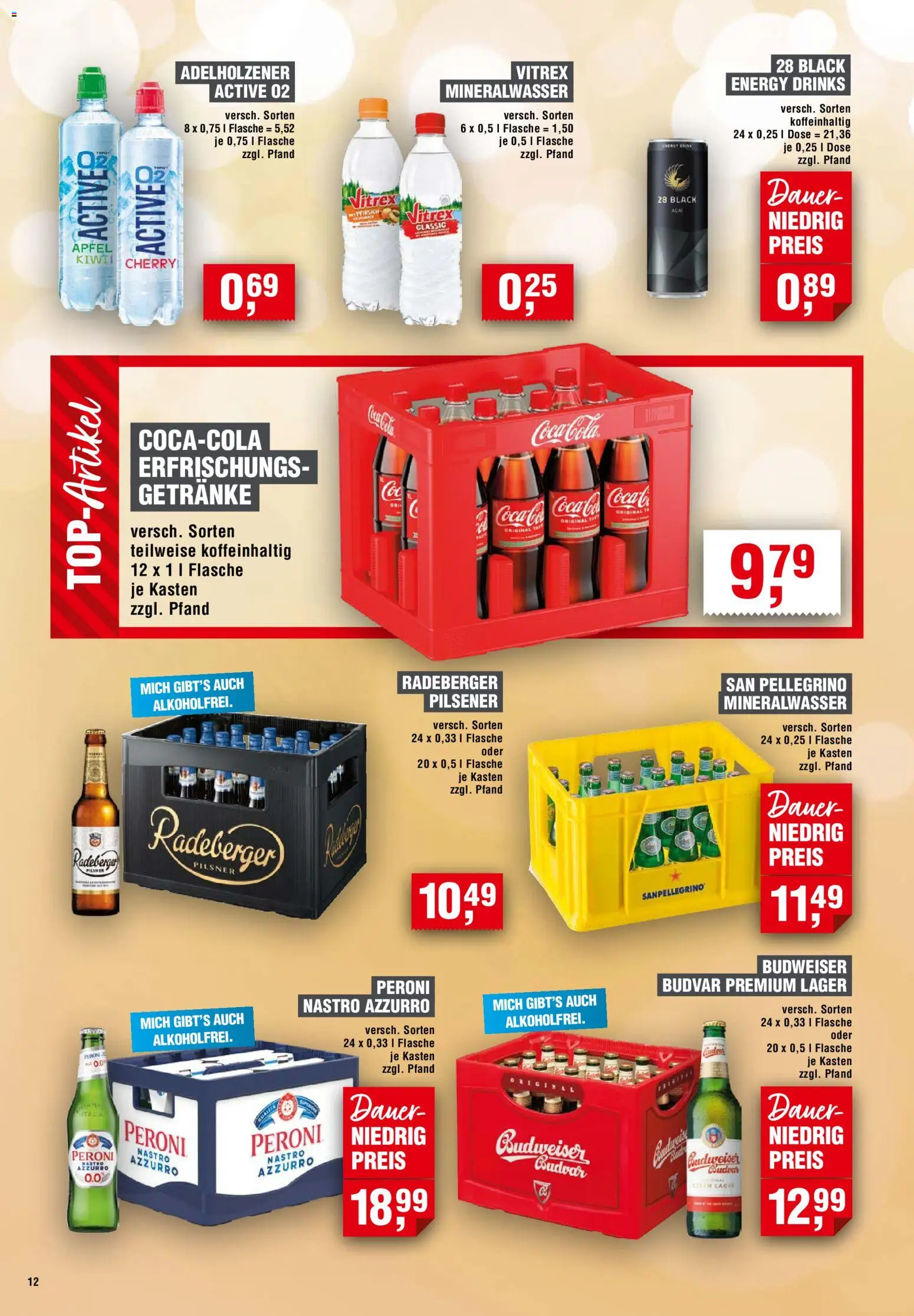 Handelshof Prospekt – gültig ab 08.10.2026 | Seite: 12 | Produkte: Energy, Adelholzener, Mineralwasser, Budweiser