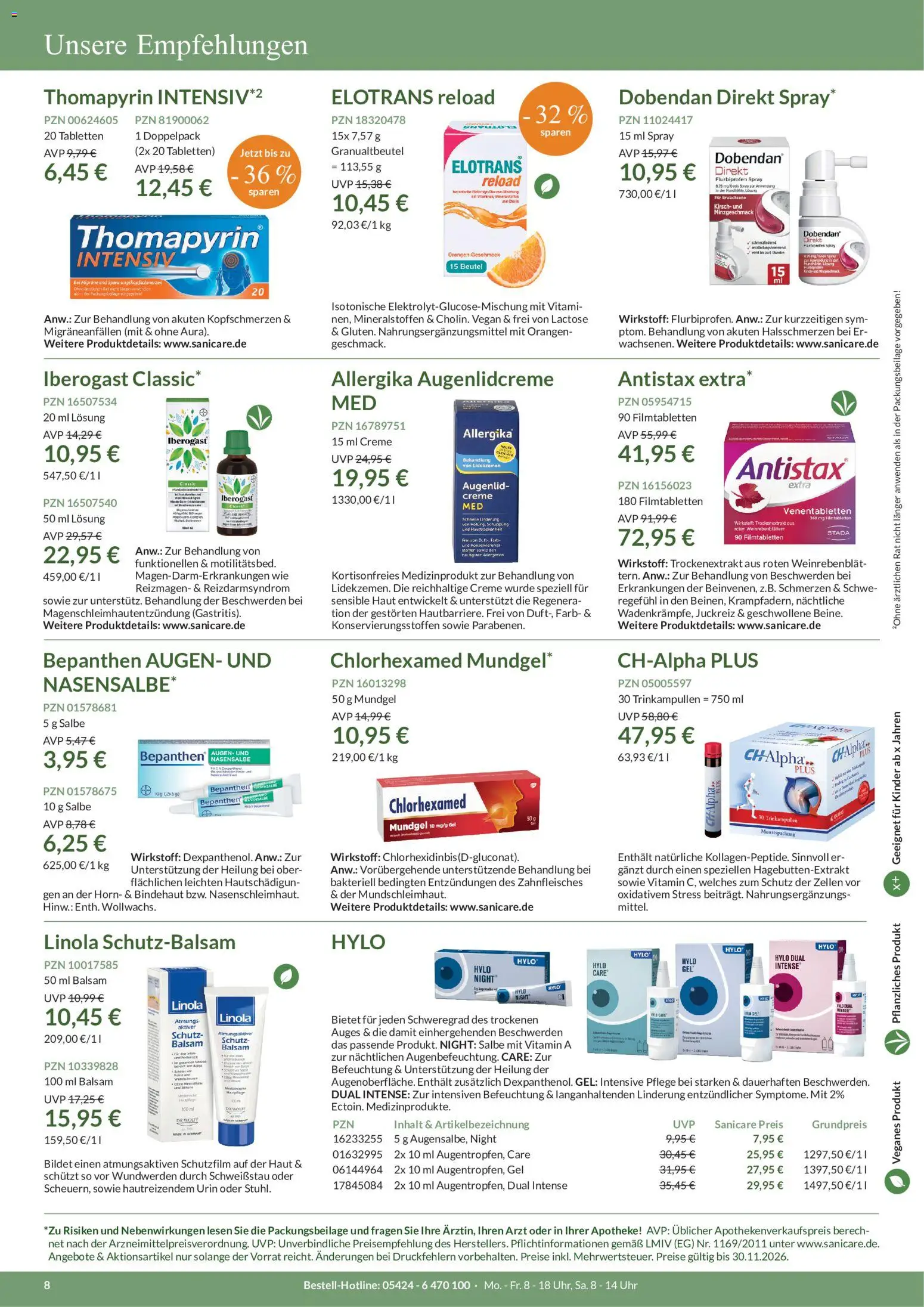Sanicare Prospekt – gültig ab 23.09.2026 | Seite: 8 | Produkte: Orangen, Creme, SUP, Uhr