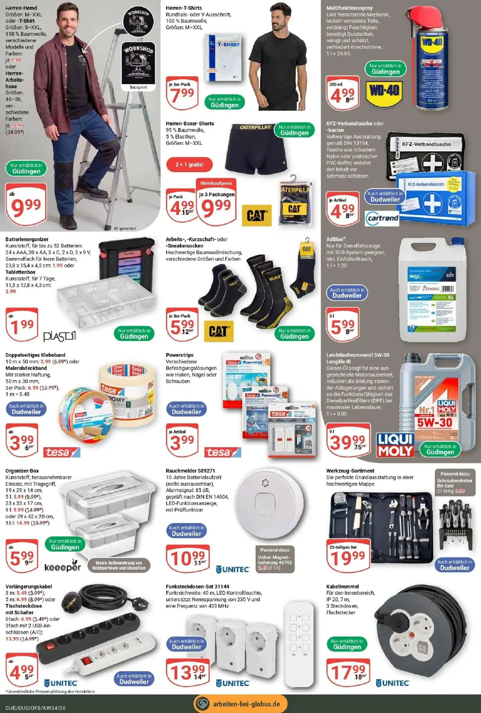 Globus Prospekt Saarbrücken-Dudweiler (ab 17.08.2026) » Angebote online | Seite: 25 | Produkte: Tasche, Batterien, Öl, Hose