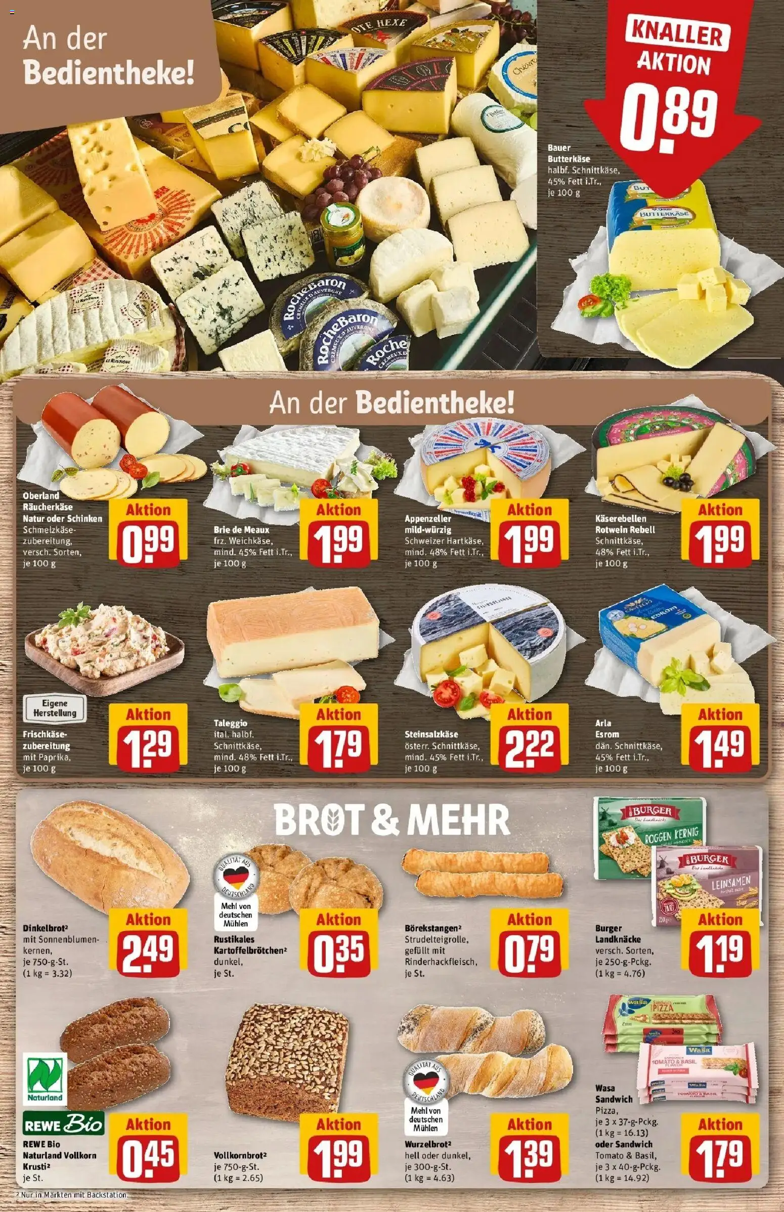 REWE Prospekt ab 07.09.2026 zum Blättern » Angebote | Seite: 11 | Produkte: Burger, Brot, Schinken, Pizza