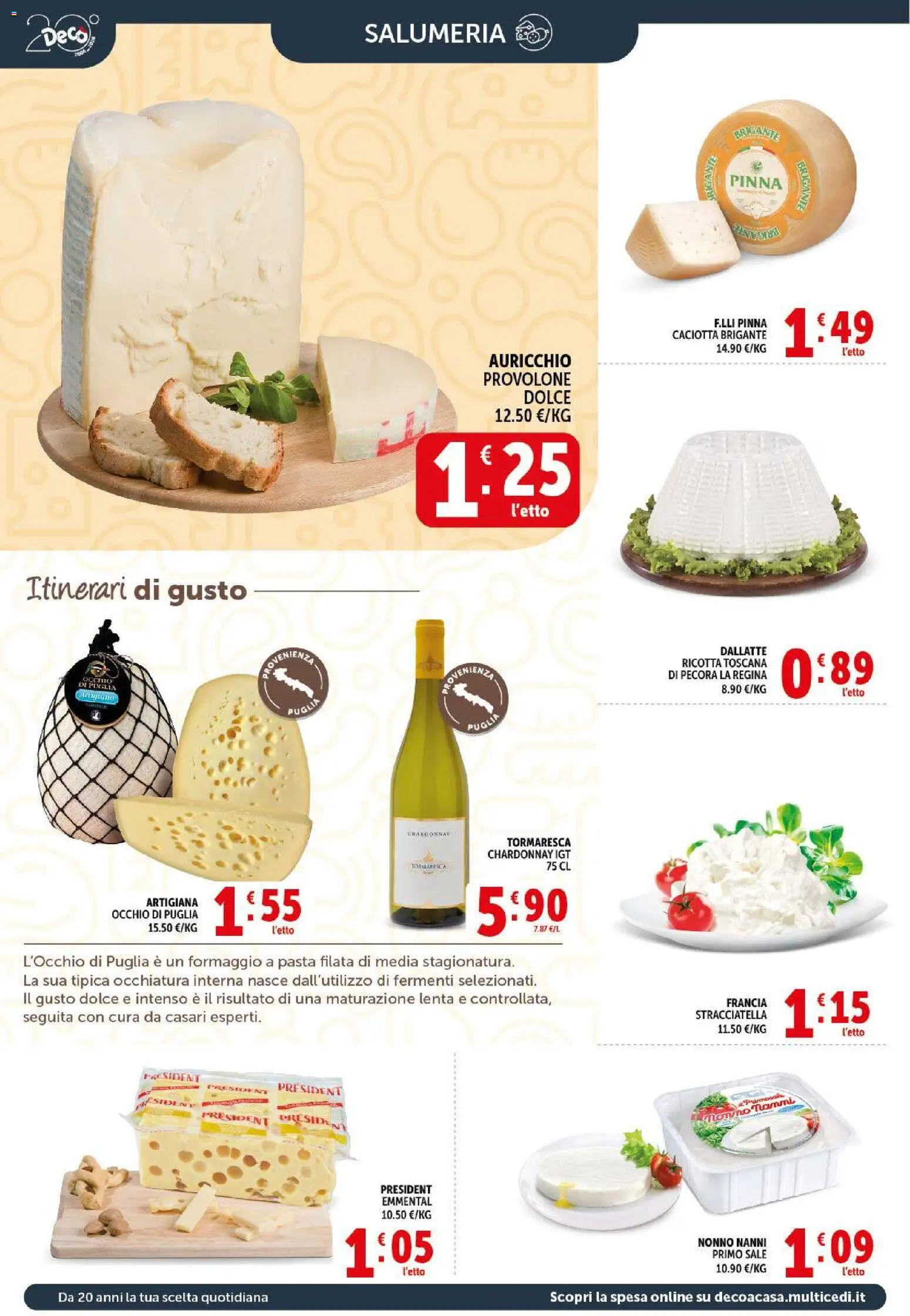 Volantino Decò del 29.05.2026 | Pagina: 4 | Prodotti: Sale, Formaggio, Stracciatella, Emmental