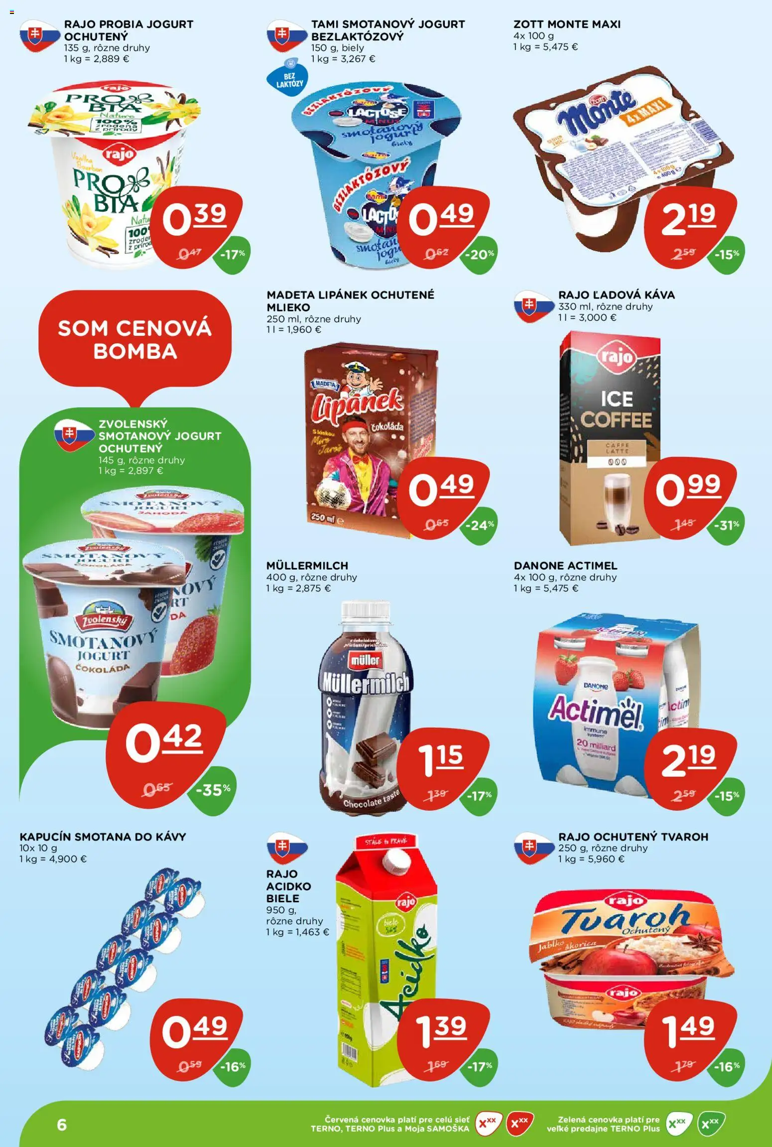 Nové Terno akcie – leták je platný od 27.08.2026 | Strana: 6 | Produkty: Mlieko, Smotana, Smotanový jogurt, Acidko