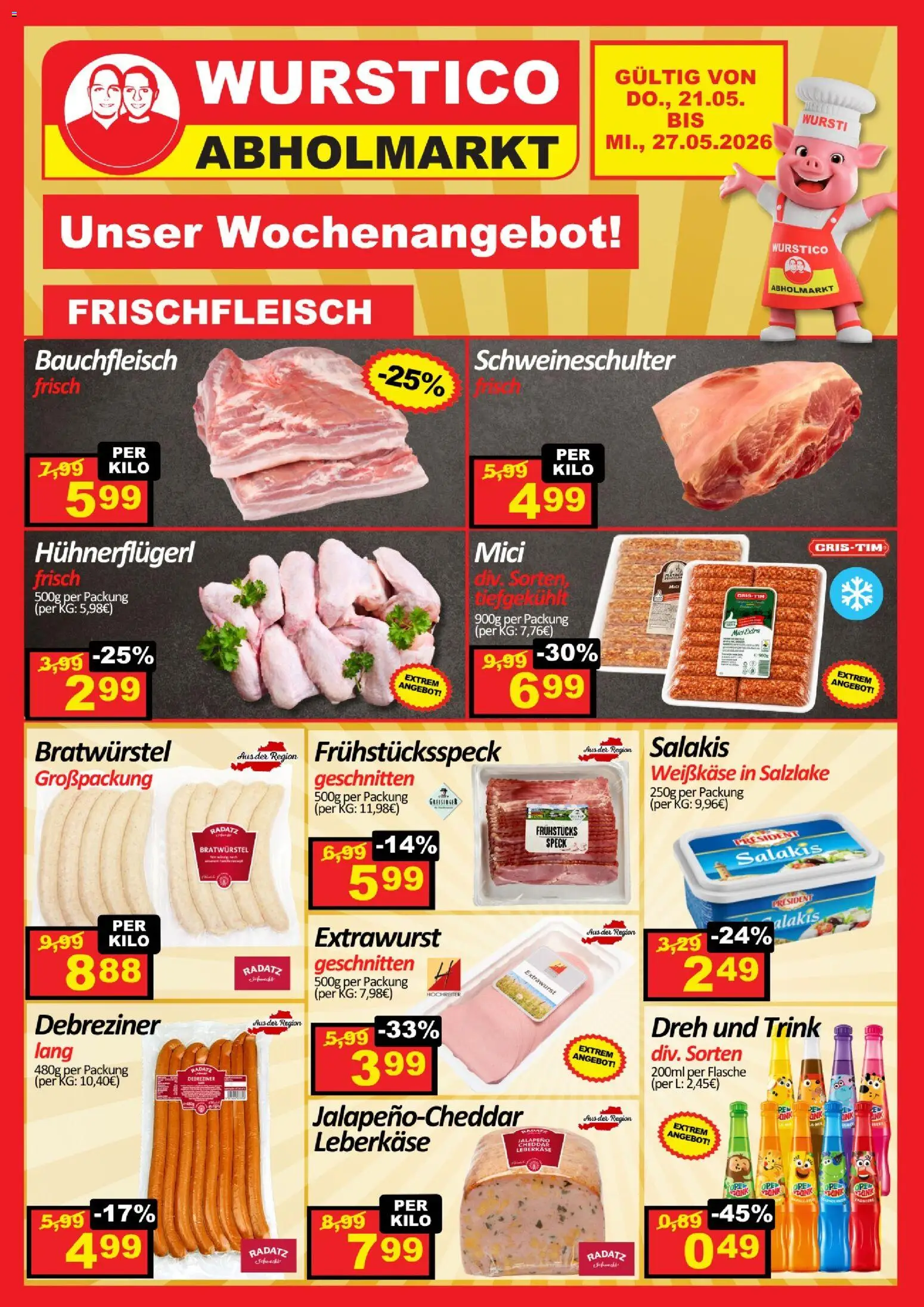 Wurstico Abholmarkt Flugblatt gültig ab 21.05.2026 | Seite: 1