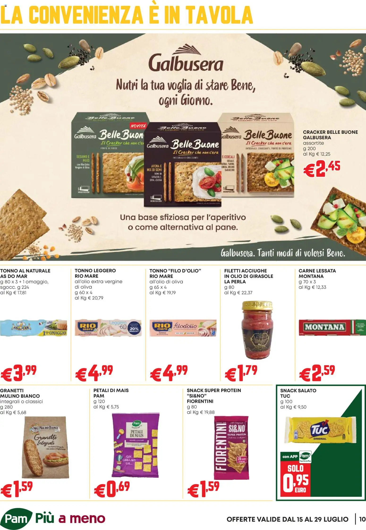 Volantino PAM del 16/07/2026 | Pagina: 10 | Prodotti: Cereali, Zucca, Acciughe, Mais