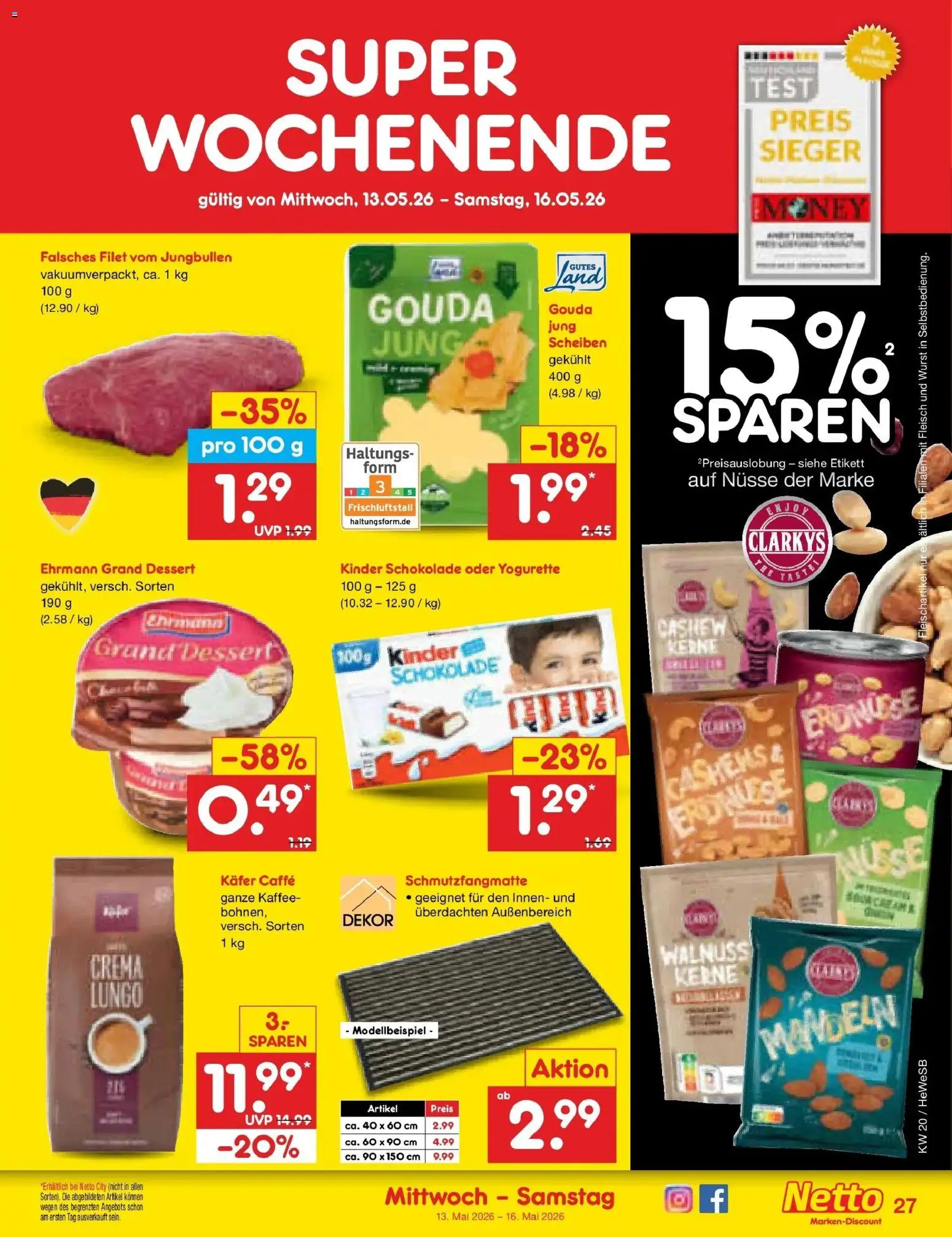 Netto Marken-Discount Prospekt Hamburg	 – gültig ab 10.05.2026 | Seite: 36 | Produkte: Yogurette, Gouda, Mandeln, Nüsse