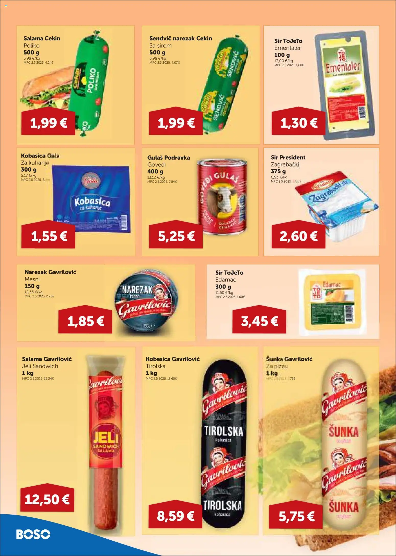 Boso katalog | vrijedi od 18.06.2026 | Stranica: 4 | Proizvodi: Sir, Šunka, Podravka, Kobasica