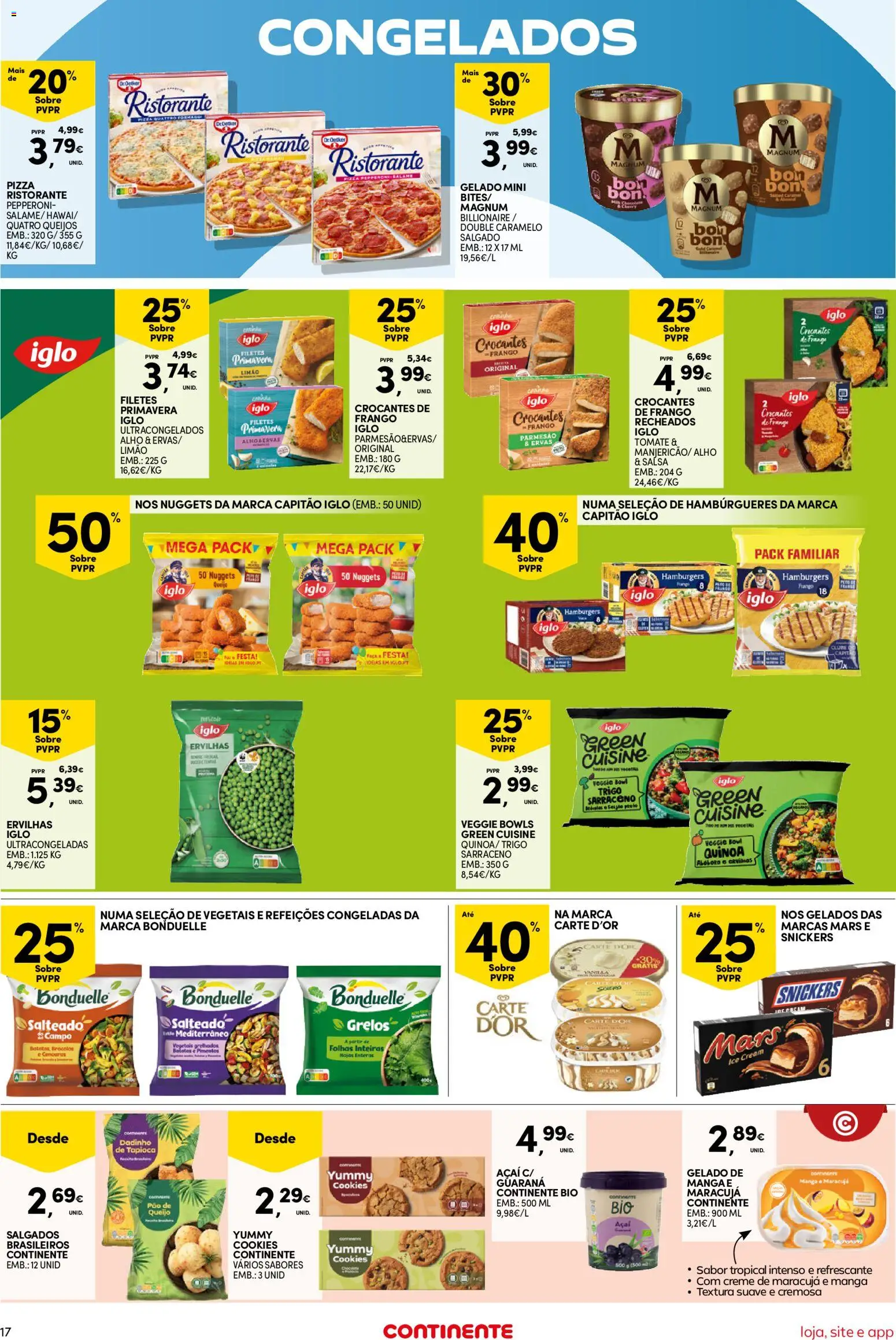 Continente Semanal Continente Bom Dia │ válido de 05.05.2026 | Página: 17 | Produtos: Brócolos, Faca, Açai, Pão