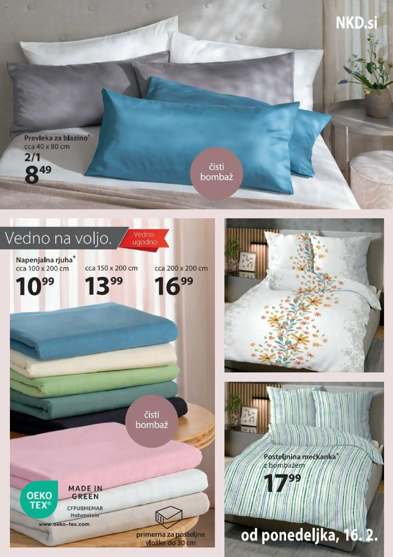 Novi NKD katalog ponudbe – veljaven od 16.02.2026 | Stran: 11 | Izdelki: Prevleka, Posteljnina
